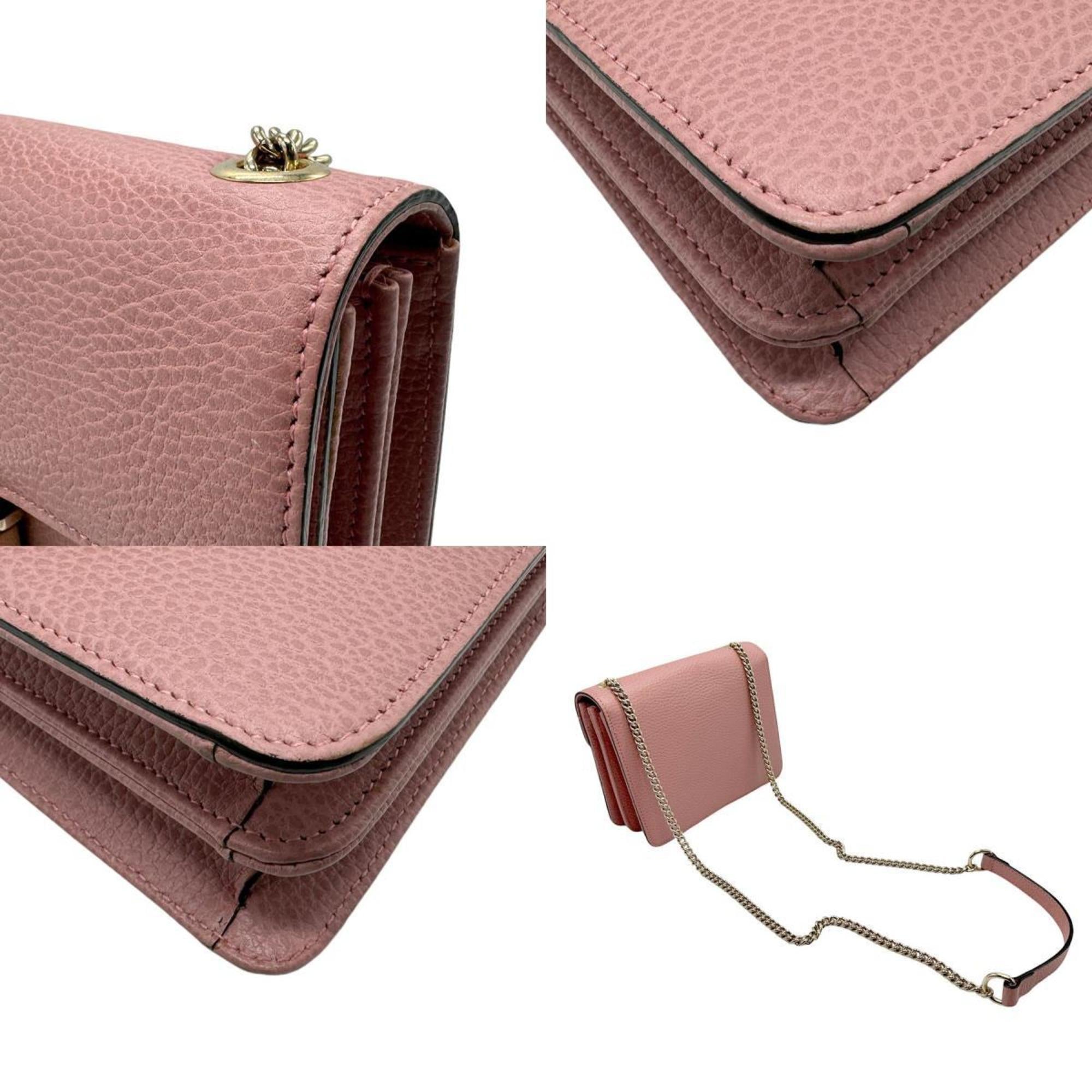 Gucci Pink Leather Shoulder Bag (Pre-Owned)