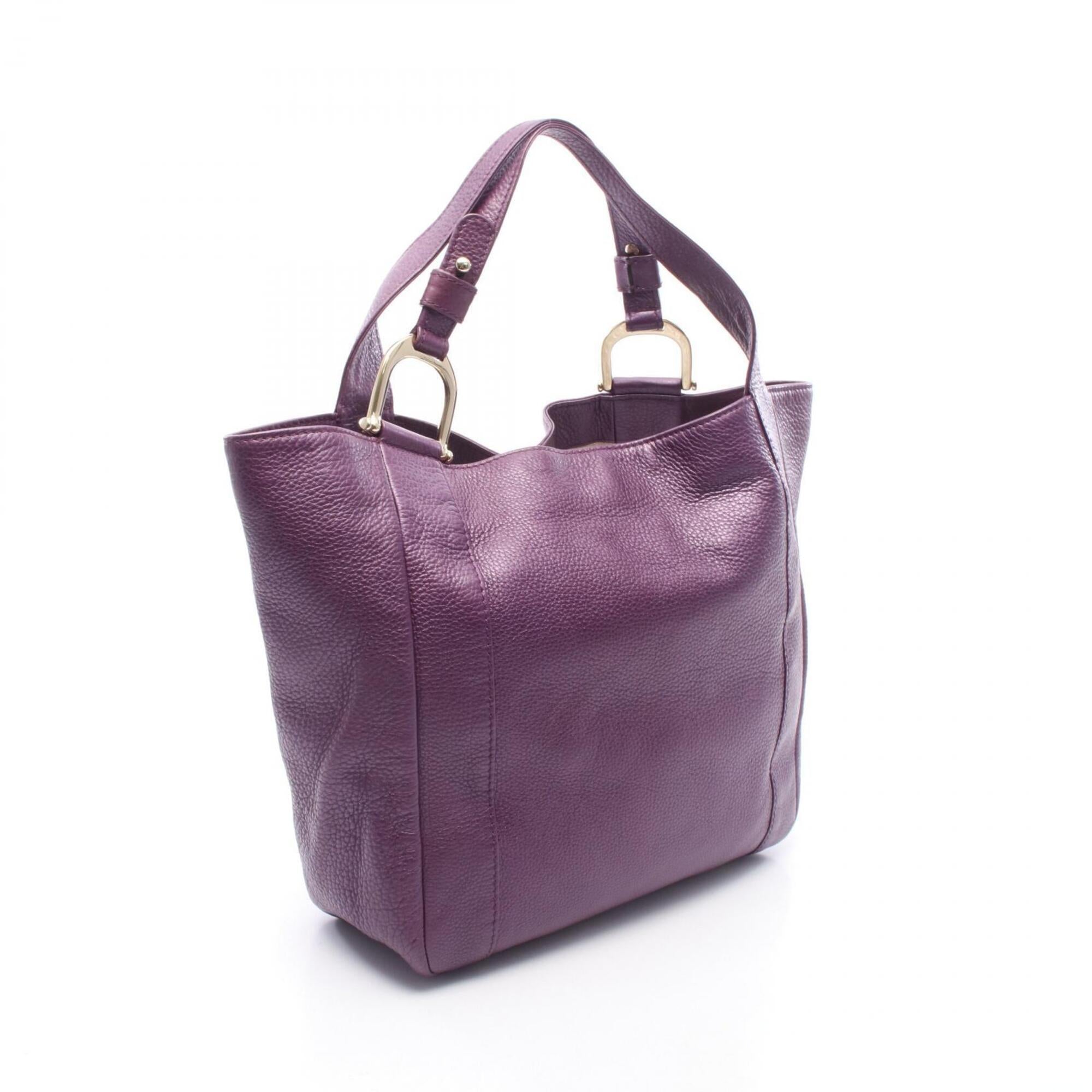 Gucci Purple Leather Handbag Tote Bag (Pre-Owned)