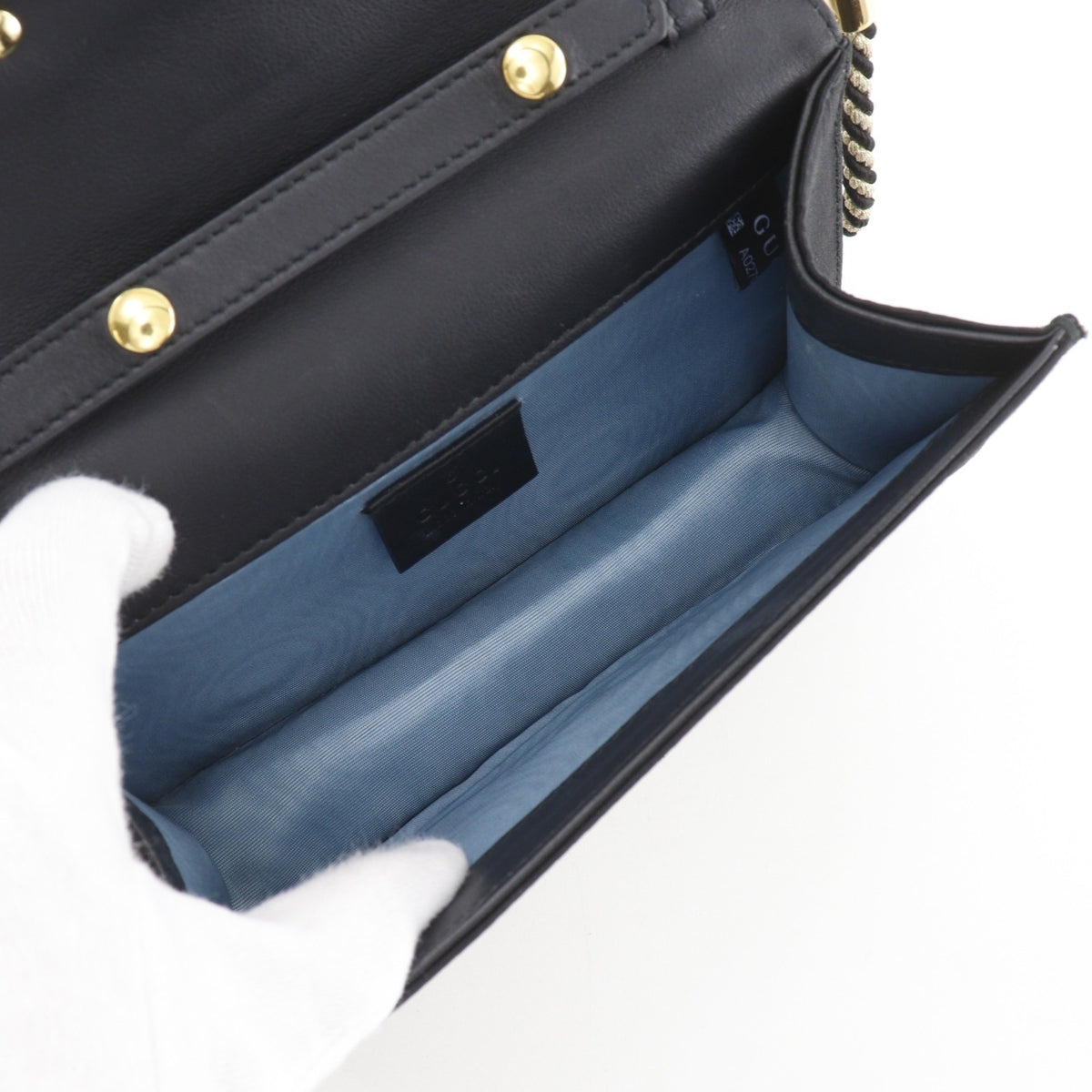 Gucci Black Cotton Rhinestone Shoulder Bag (Pre-Owned)