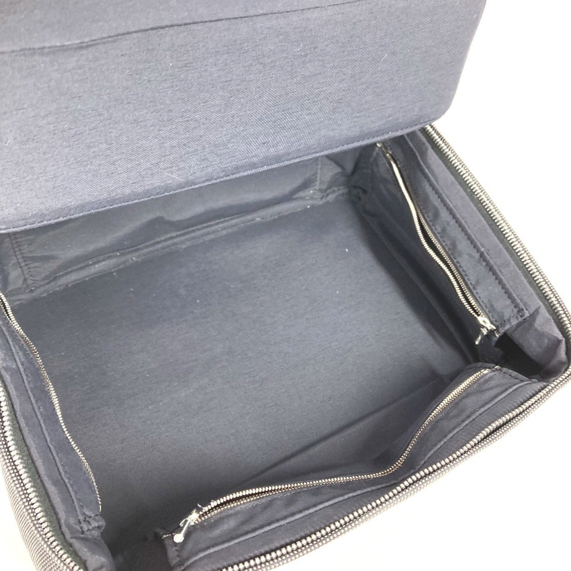 Hermes Gray Canvas Handbag Pouch Vanity Bag (Pre-Owned)
