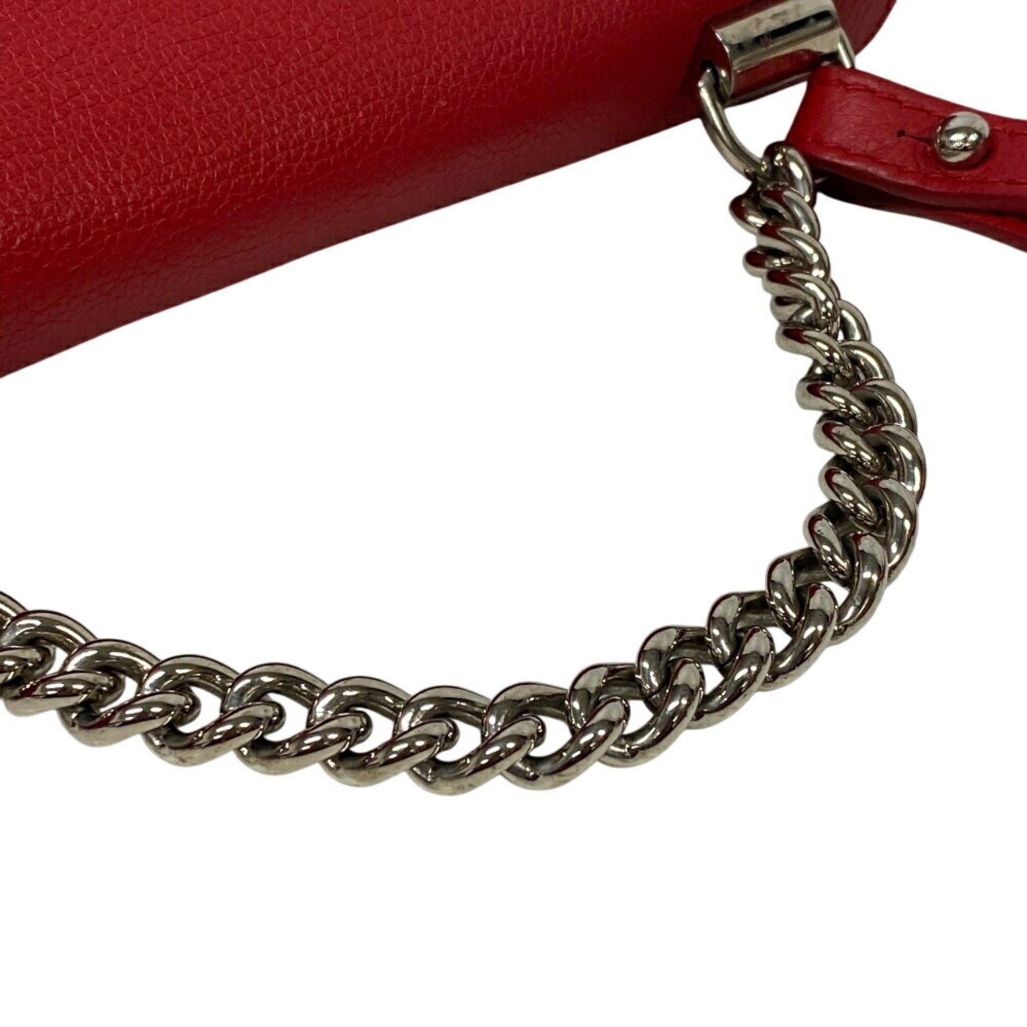 Louis Vuitton Red Color Leather Shoulder Bag (Pre-Owned)