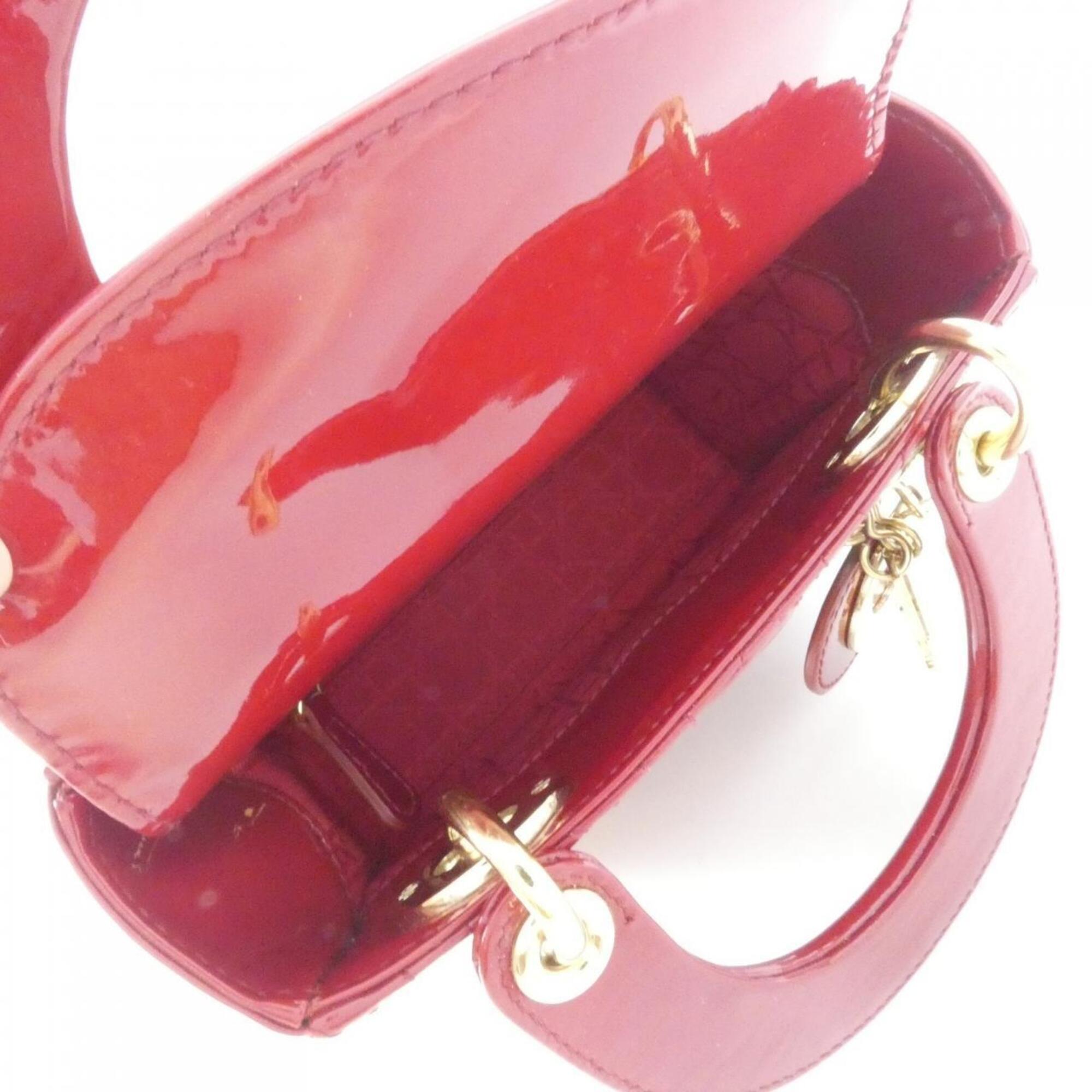 Christian Dior Cherry Red Leather Handbag (Pre-Owned)