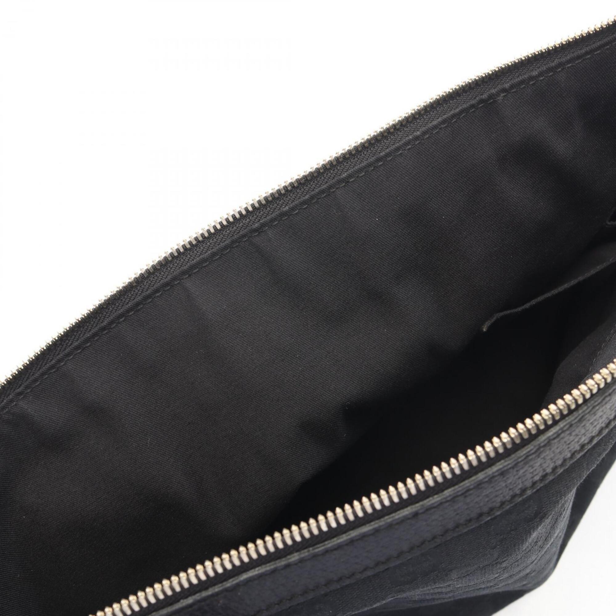 Gucci Black Canvas Leather Handbag Tote Bag (Pre-Owned)