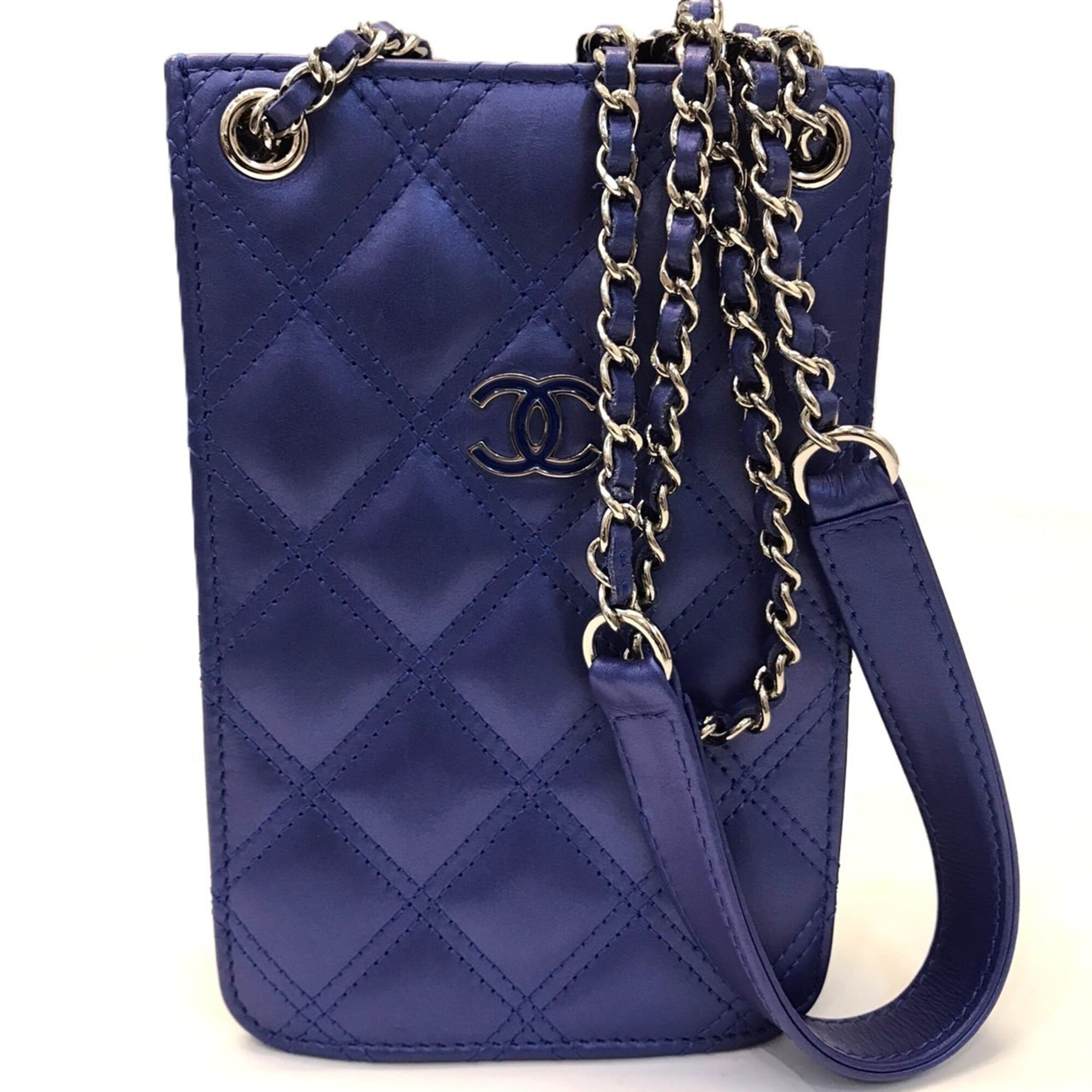 Chanel Blue Leather Shoulder Bag (Pre-Owned)
