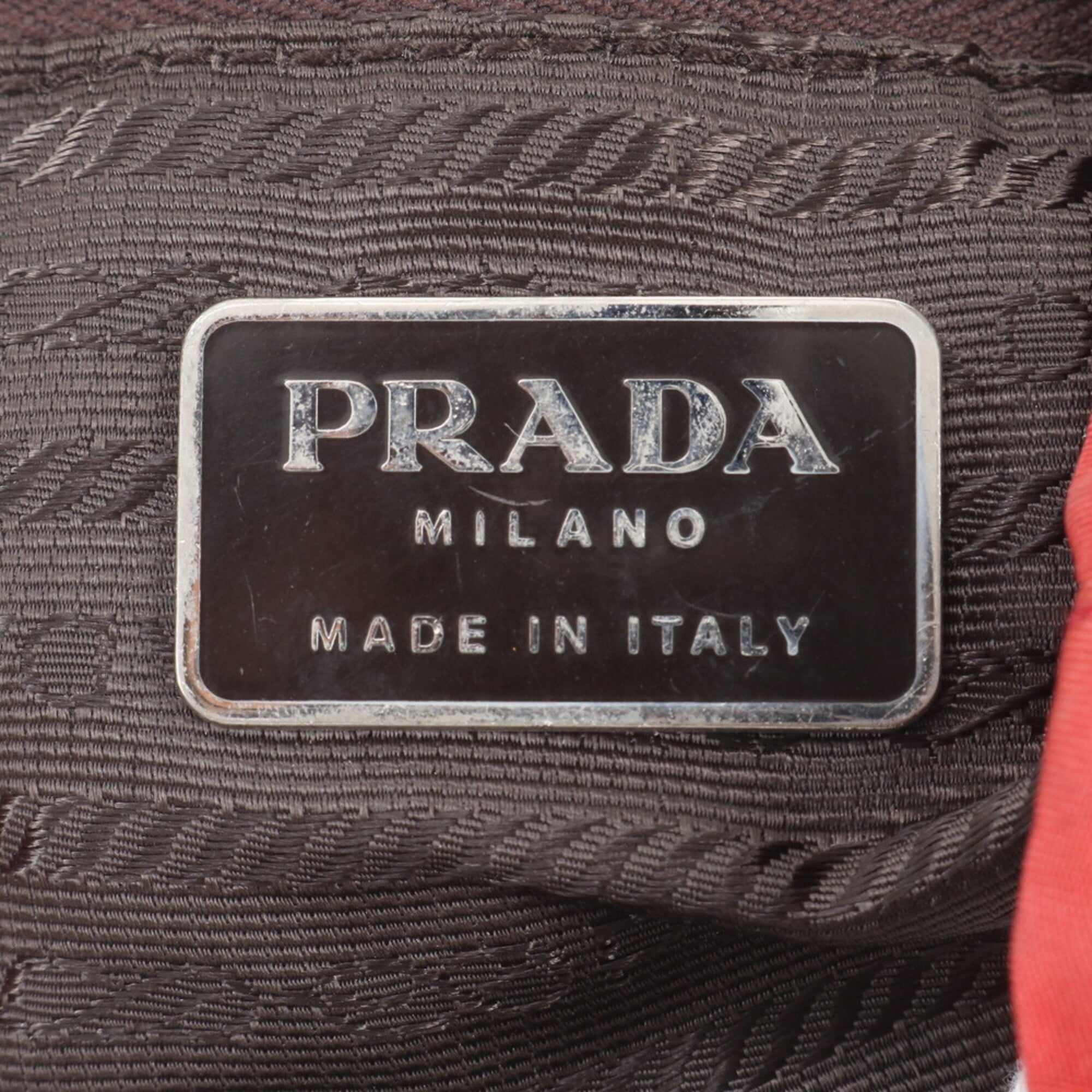Prada Red Color Nylon Leather Backpack (Pre-Owned)