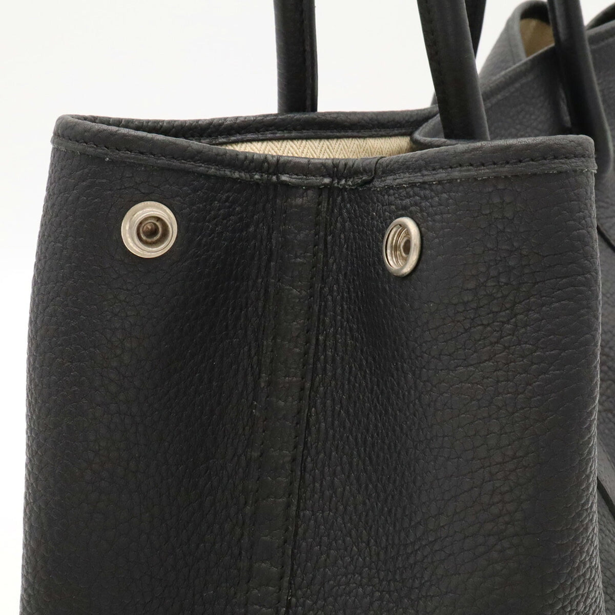 Hermes Black Leather Handbag Tote Bag (Pre-Owned)