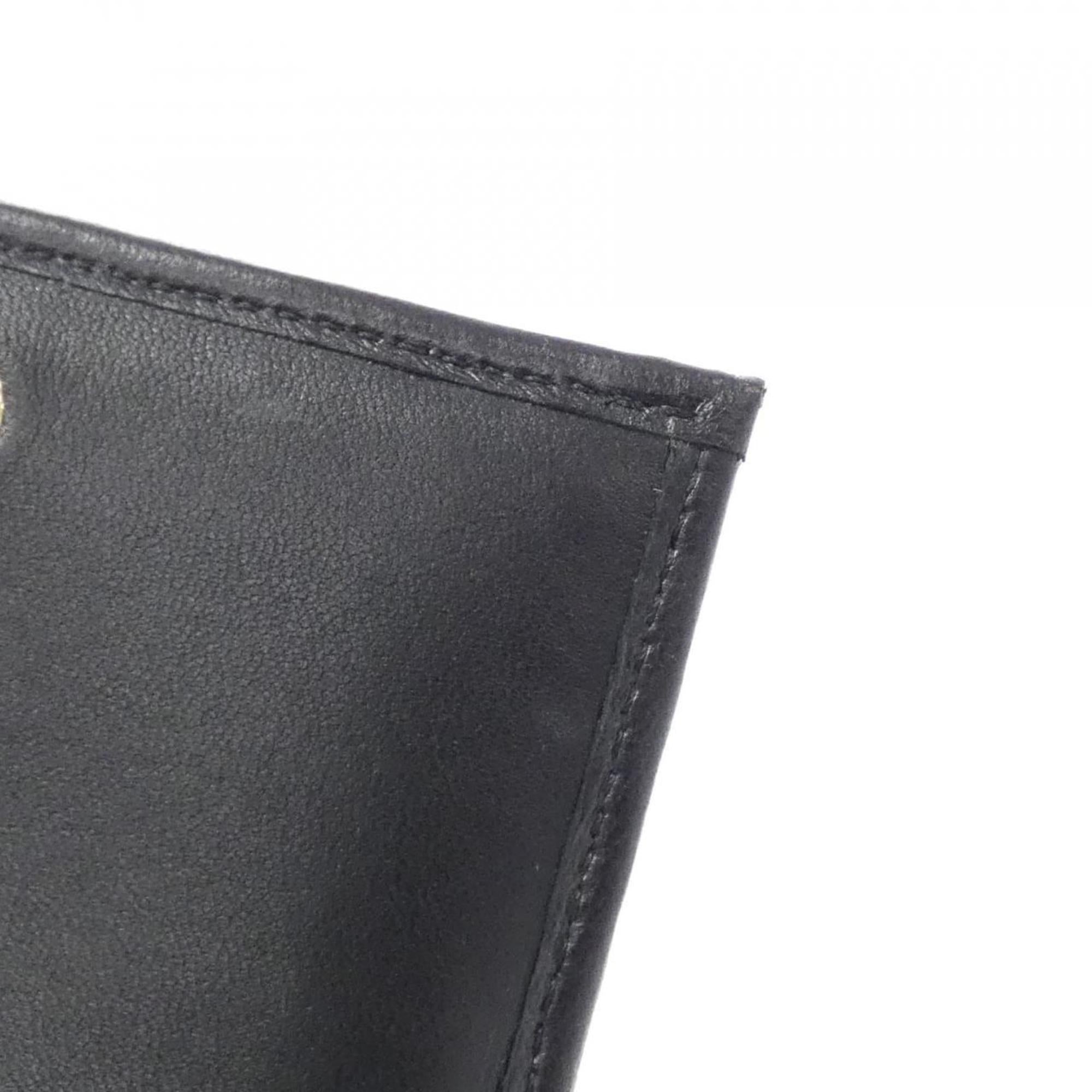 Chanel Black Bordeaux Leather Wallet (Bi-Fold) (Pre-Owned)