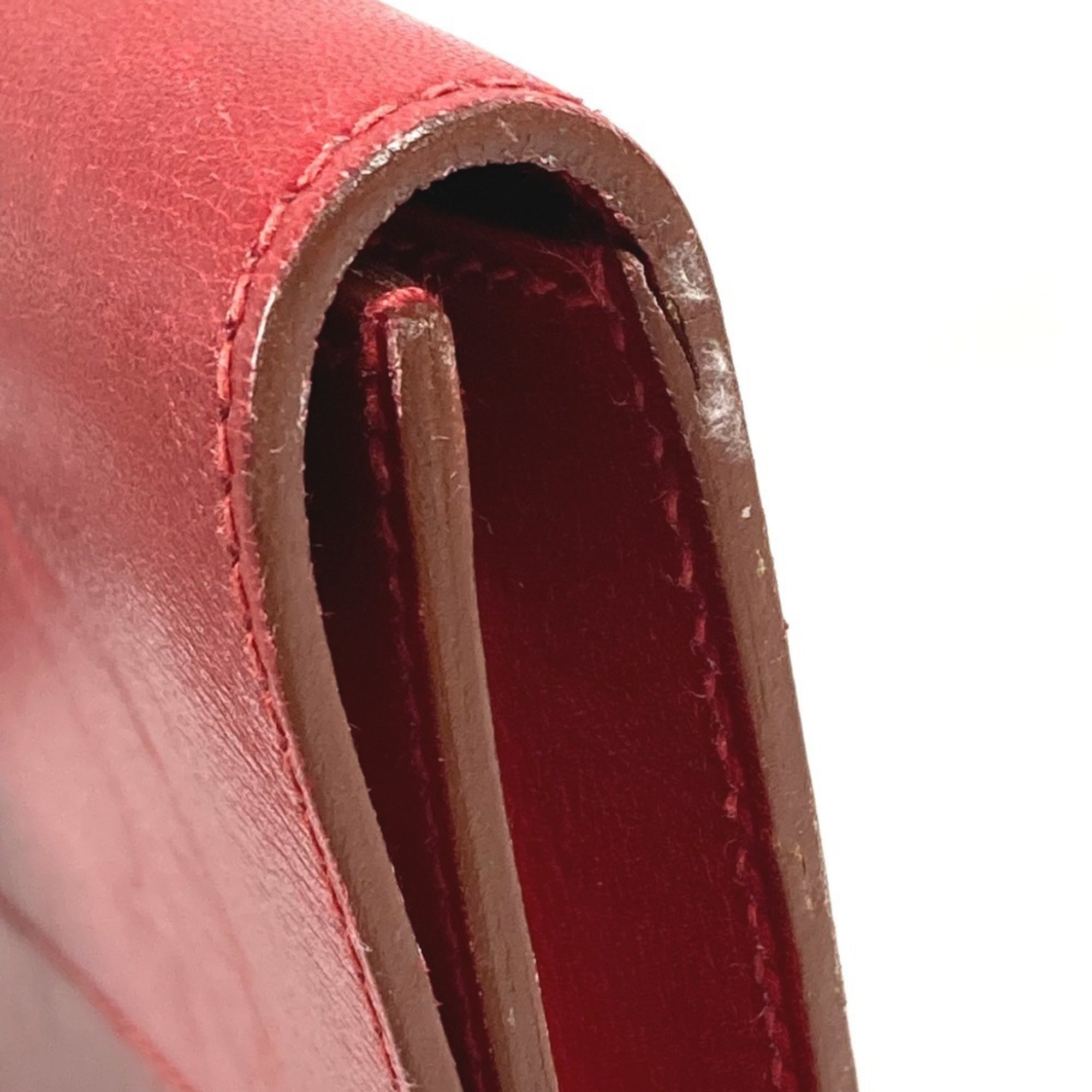 Hermes Red Color Leather Clutch Bag Pochette Pouch (Pre-Owned)