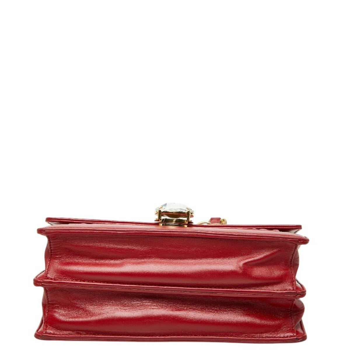 Miu Miu Matelasse Red Color Leather Shoulder Bag (Pre-Owned)
