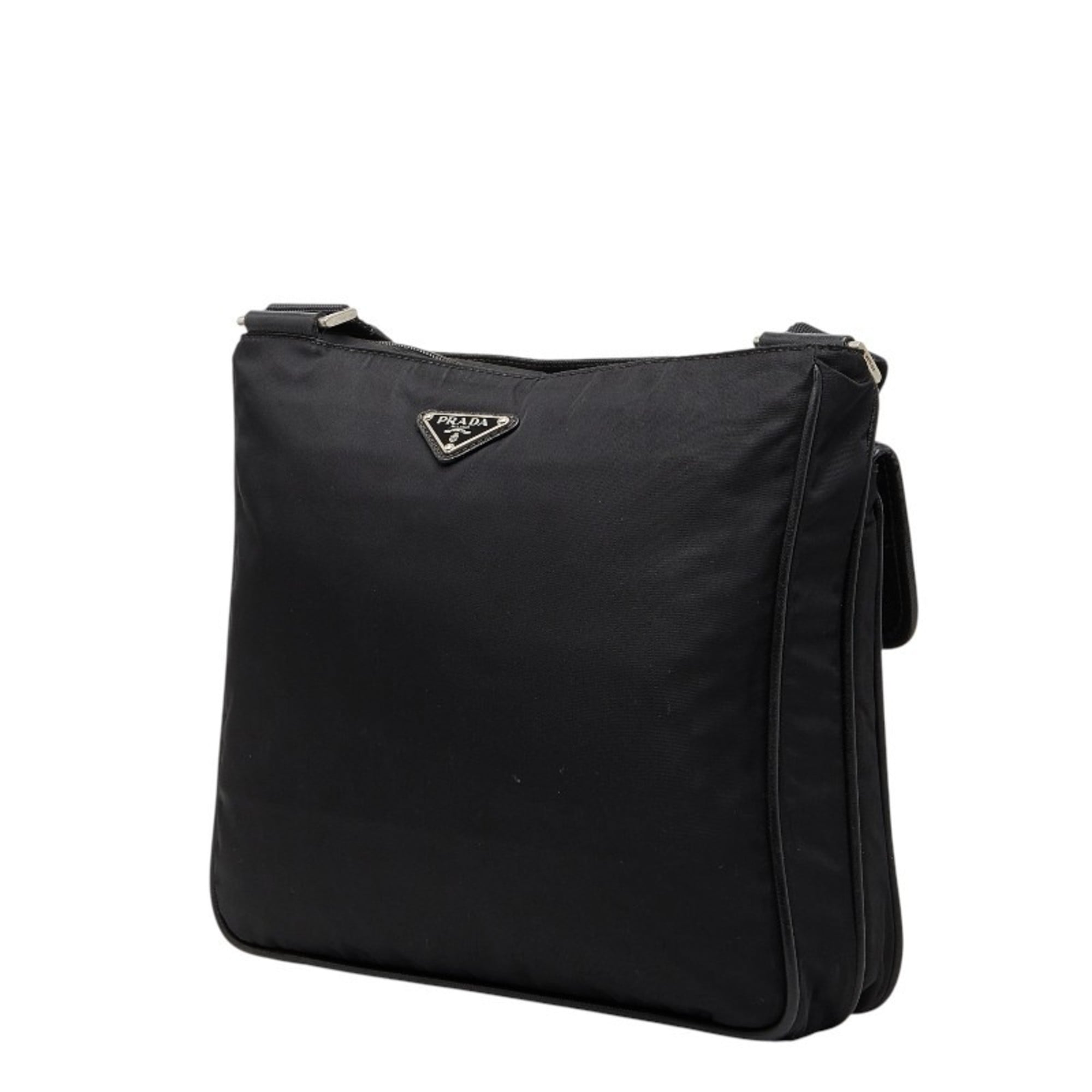 Prada Black Nylon Leather Shoulder Bag (Pre-Owned)