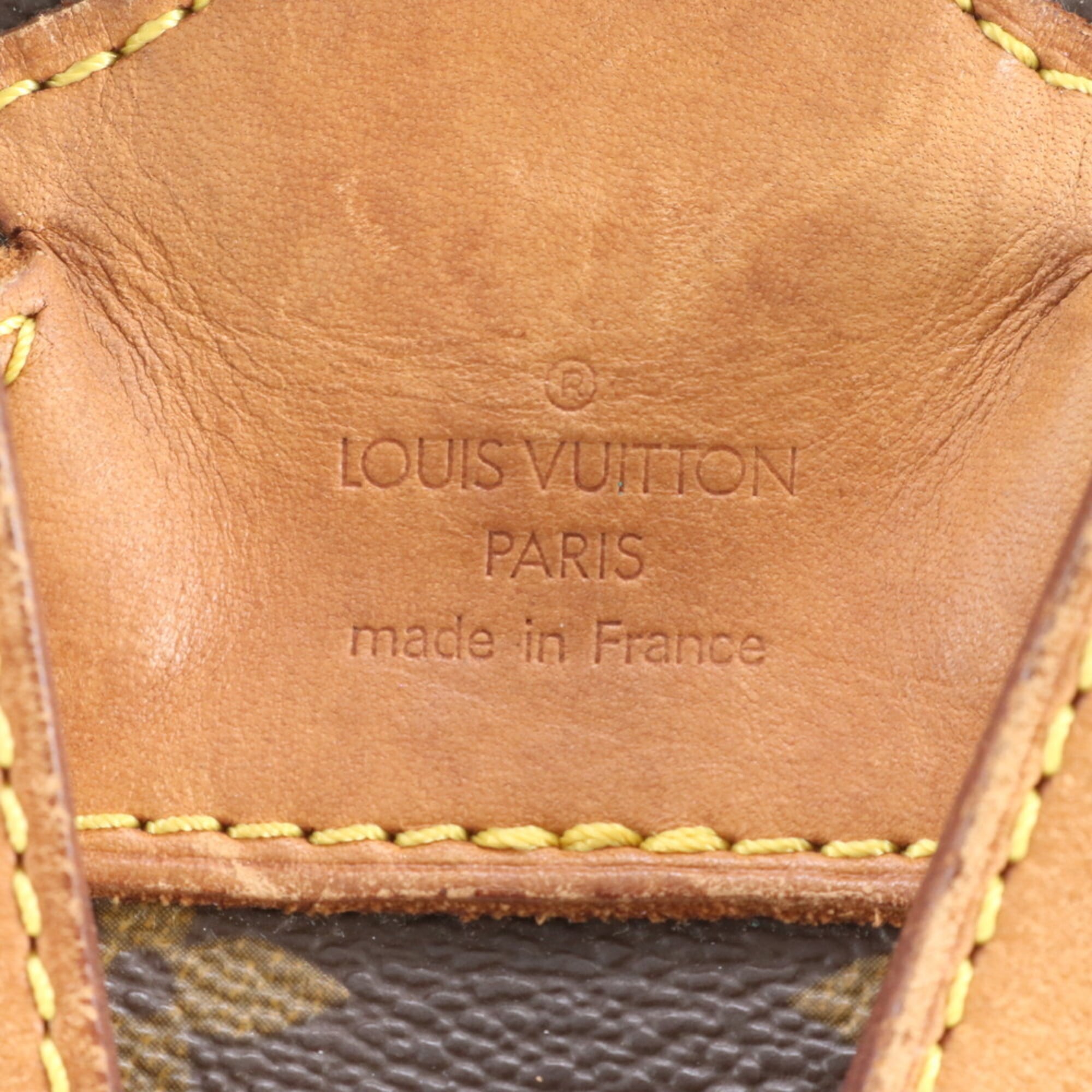 Louis Vuitton Brown Leather Coated Canvas Backpack Shoulder Bag (Pre-Owned)