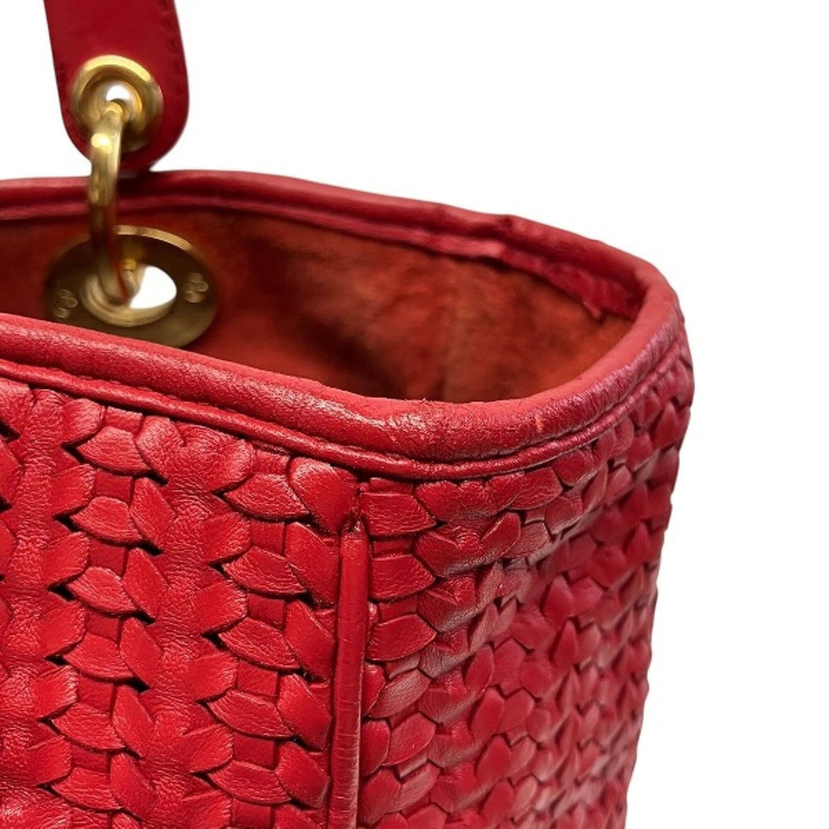 Christian Dior Red Color Leather Handbag (Pre-Owned)