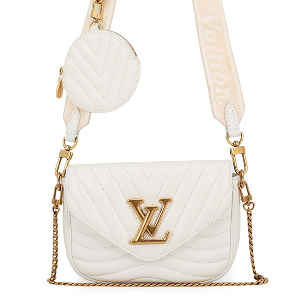 Louis Vuitton Gold Leather Handbag Pochette Shoulder Bag (Pre-Owned)