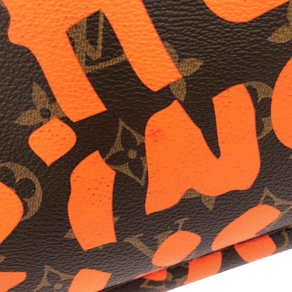 Louis Vuitton Monogram Graffiti Marron Orange Coated Canvas Handbag (Pre-Owned)
