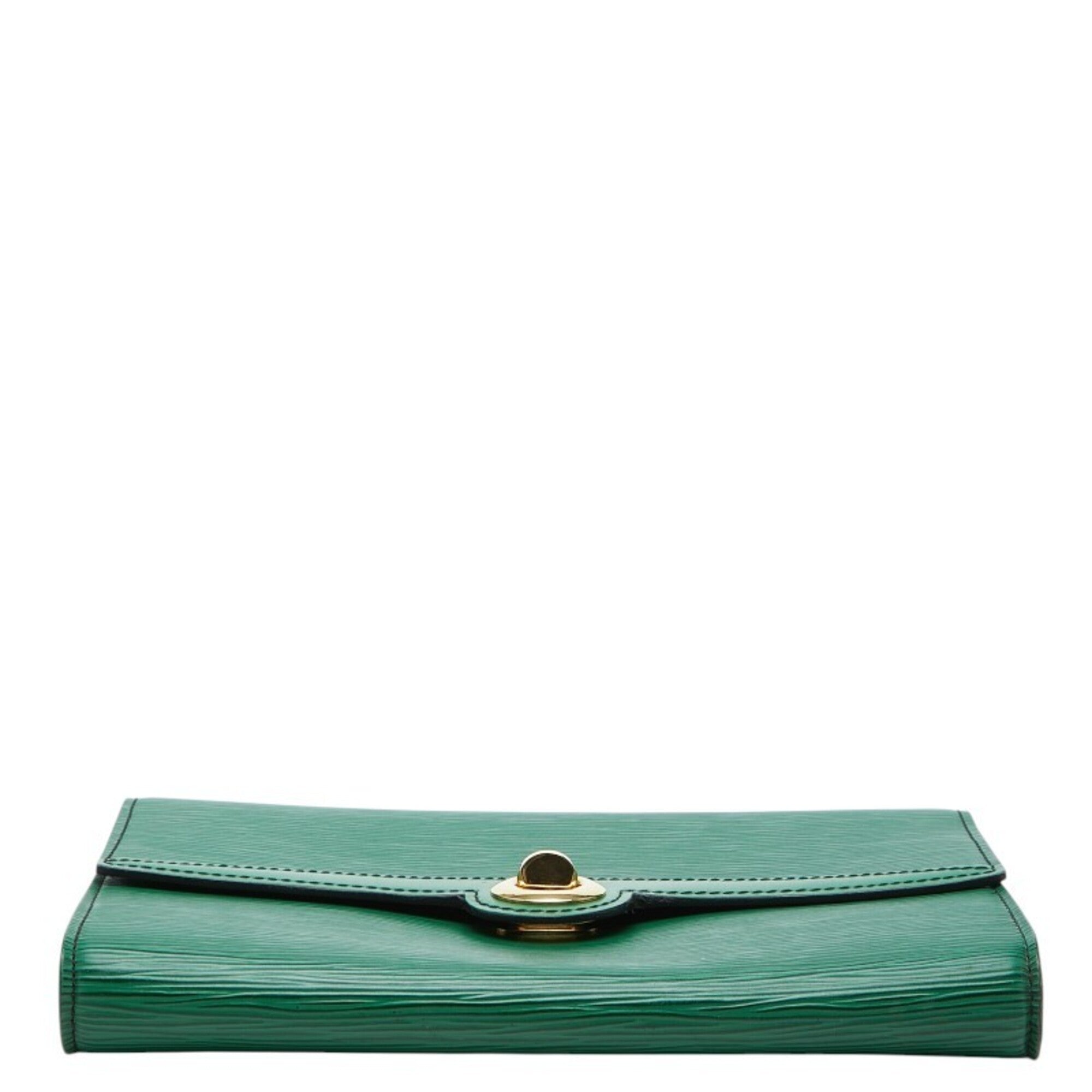 Louis Vuitton Borneo Green Leather Clutch Bag Shoulder Bag (Pre-Owned)