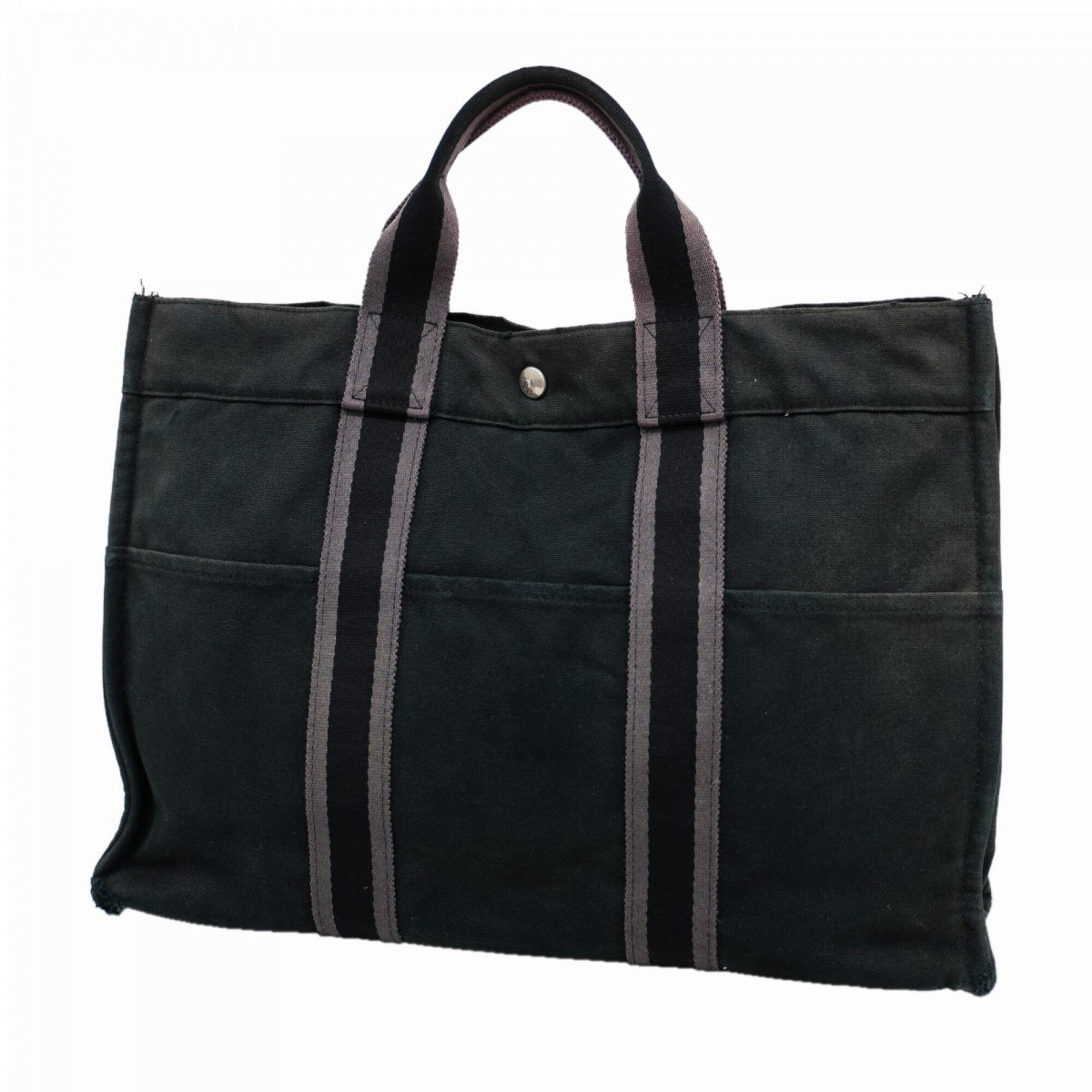 Hermes Black Canvas Tote Bag (Pre-Owned)