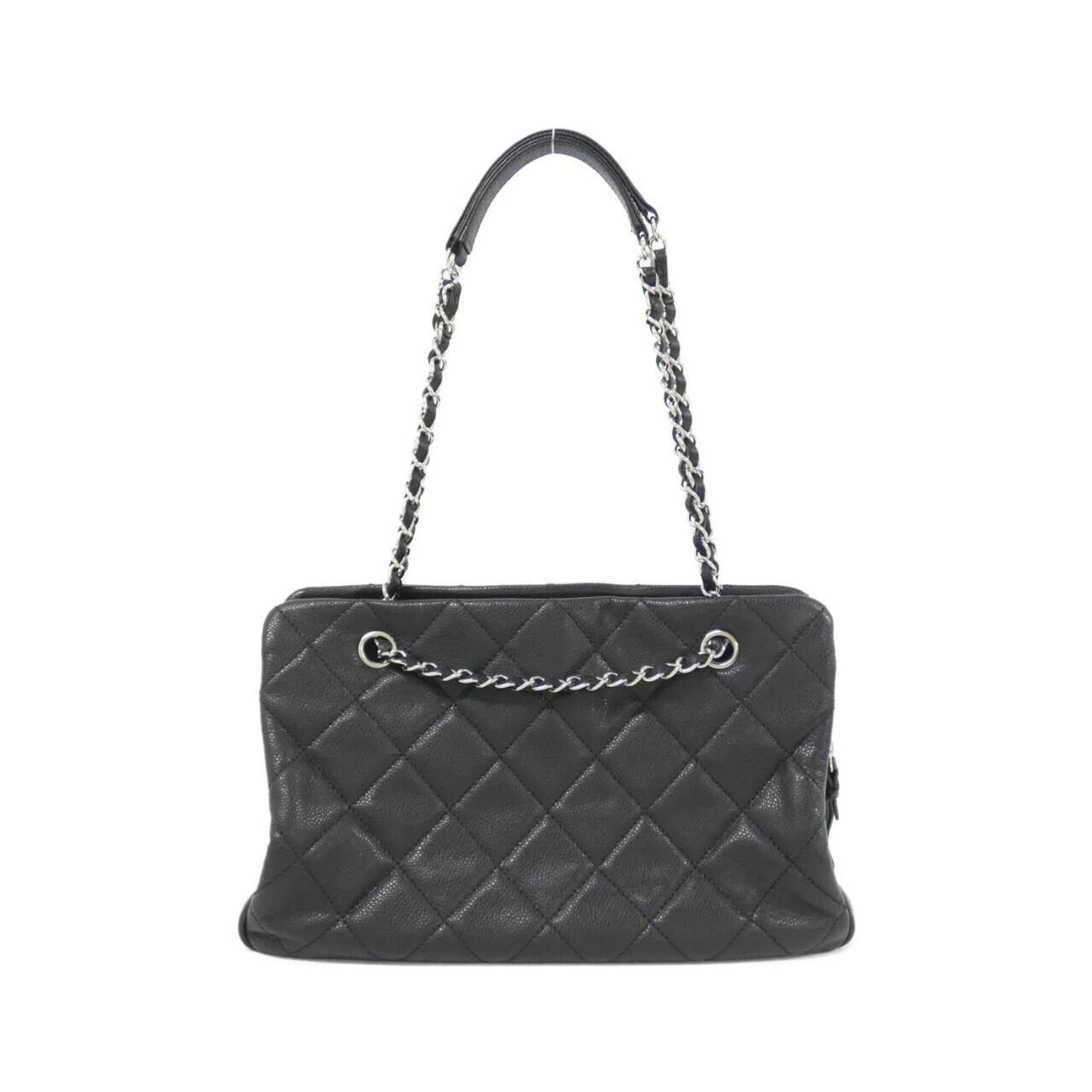 Chanel Black Grained Calfskin Shoulder Bag (Pre-Owned)