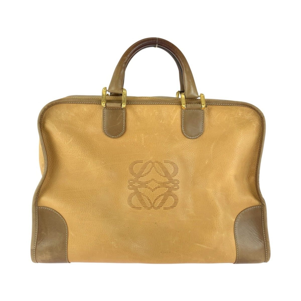 Loewe Beige Leather Boston Bag Handbag (Pre-Owned)