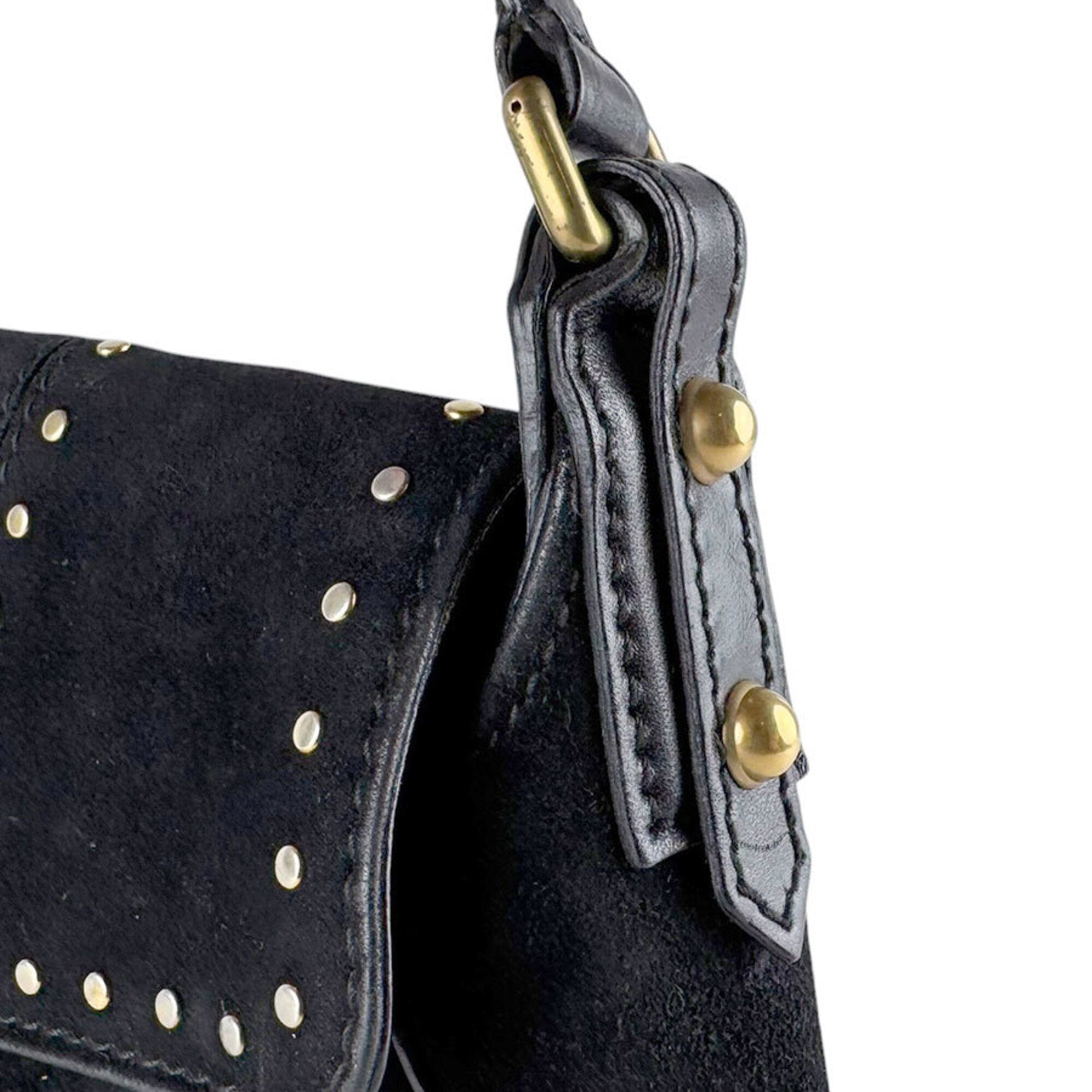 Gucci Black Suede Leather Handbag (Pre-Owned)