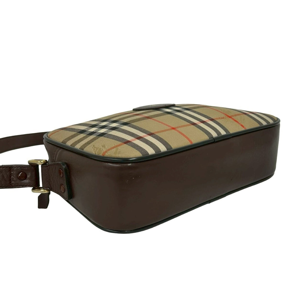 Burberry Beige Brown Canvas Leather Pochette Shoulder Bag (Pre-Owned)