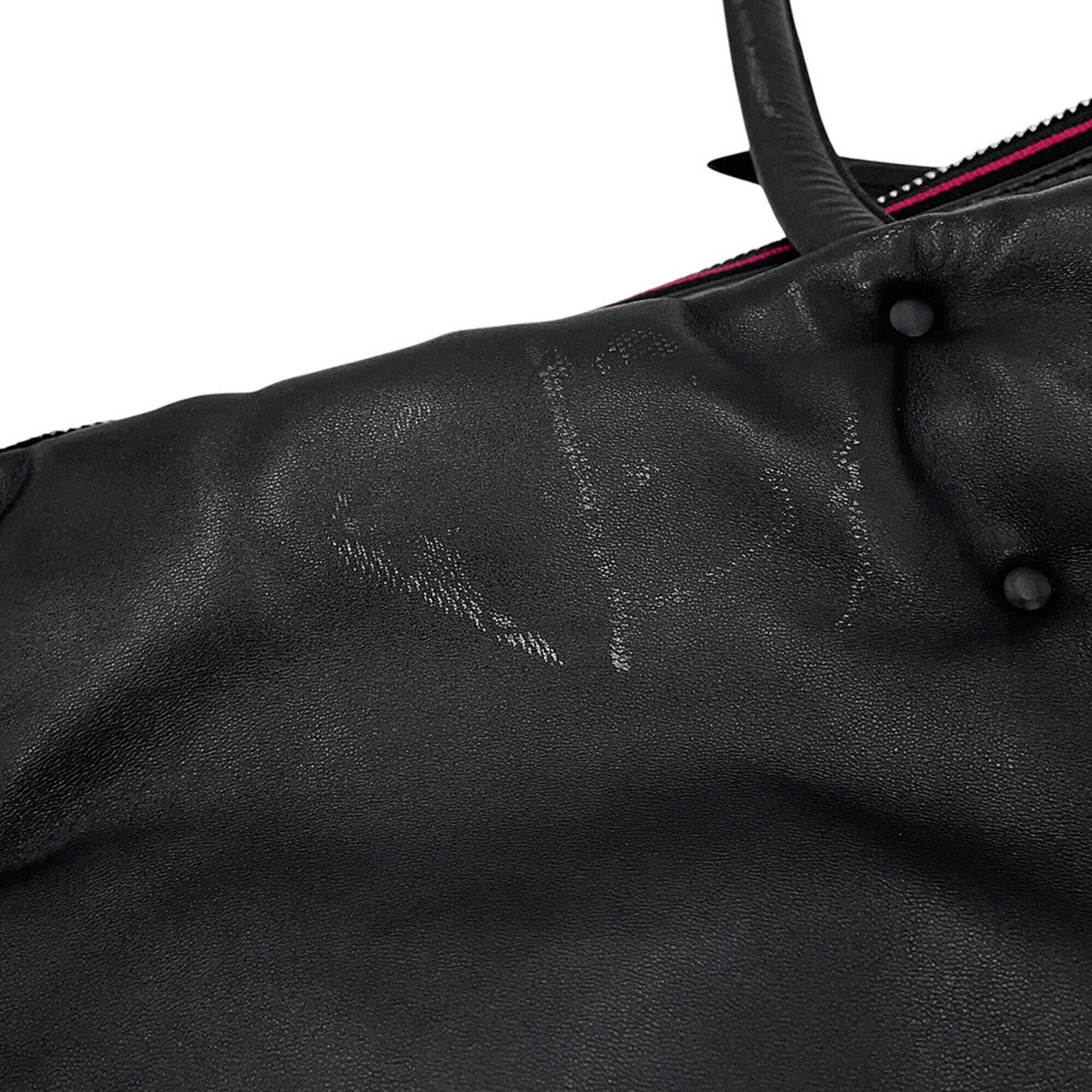 Prada Black Leather Handbag Tote Bag (Pre-Owned)