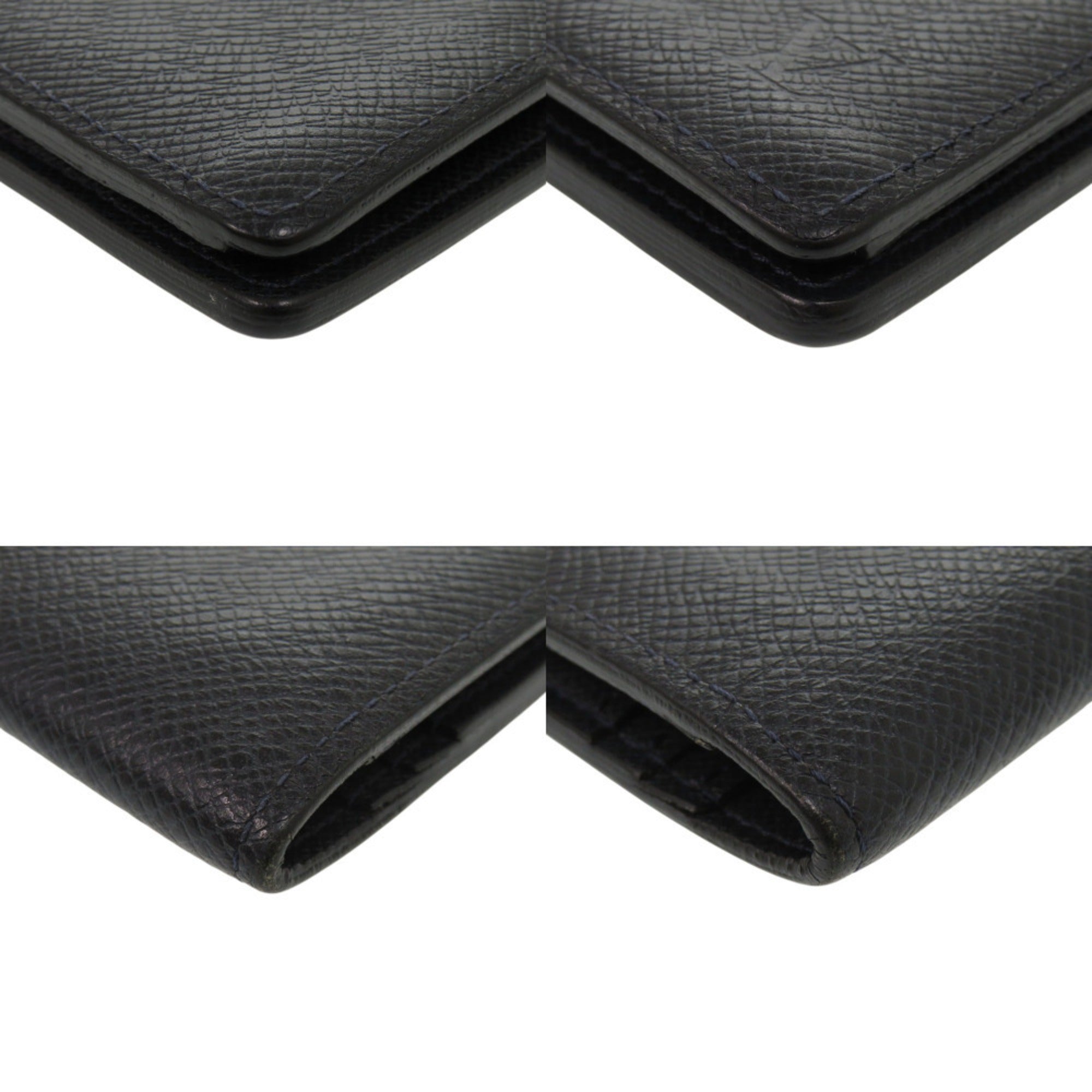 Louis Vuitton Navy Taiga Leather Long Wallet (Bi-Fold) (Pre-Owned)
