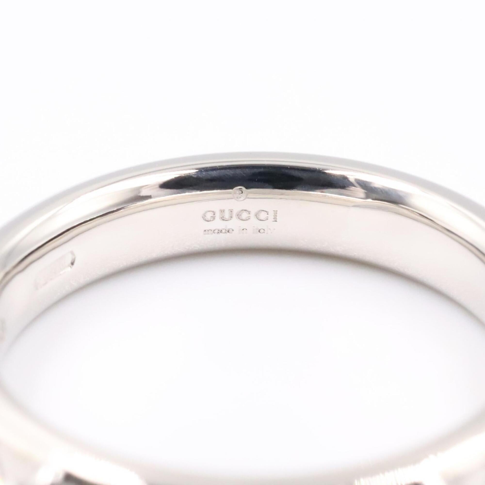 Gucci Silver Clear White Gold (18K) Band Ring (Pre-Owned)