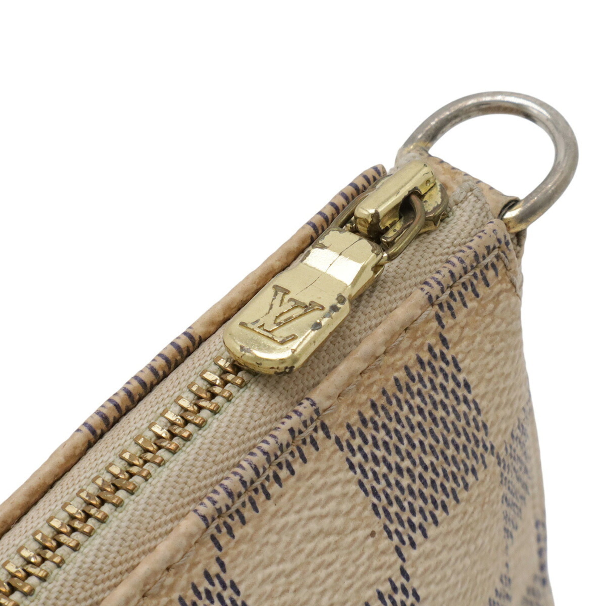 Louis Vuitton Ivory Damier Azur Handbag Pochette Pouch Shoulder Bag (Pre-Owned)