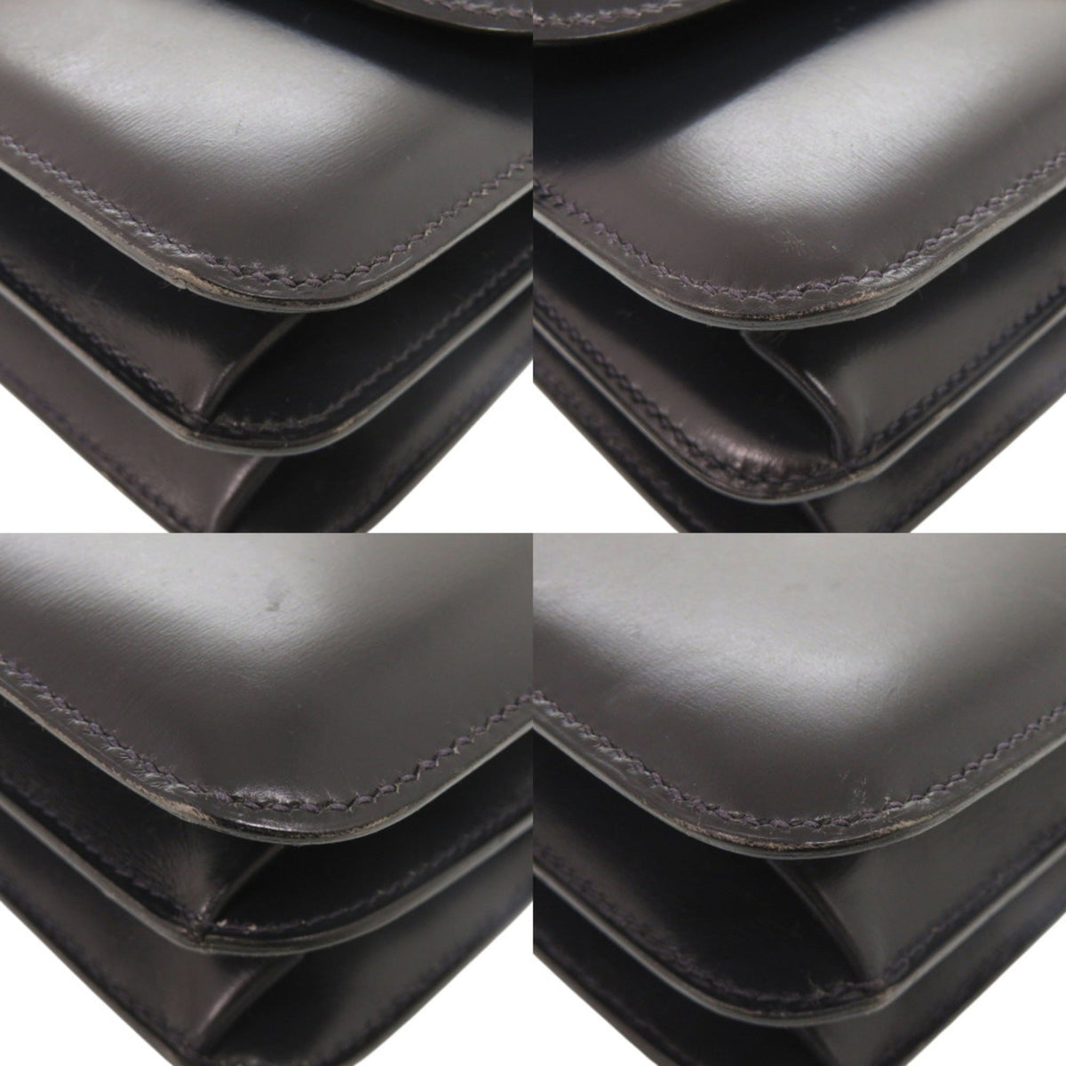 Hermes Navy Box Calf Leather Shoulder Bag (Pre-Owned)