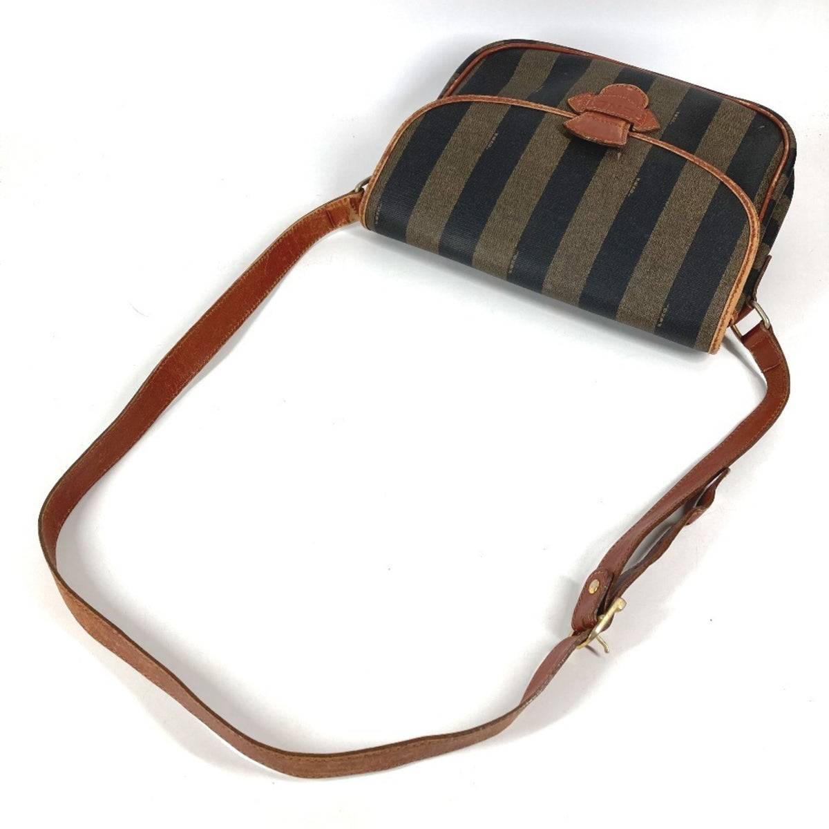 Fendi Brown Khaki Pvc Leather Pochette Shoulder Bag (Pre-Owned)