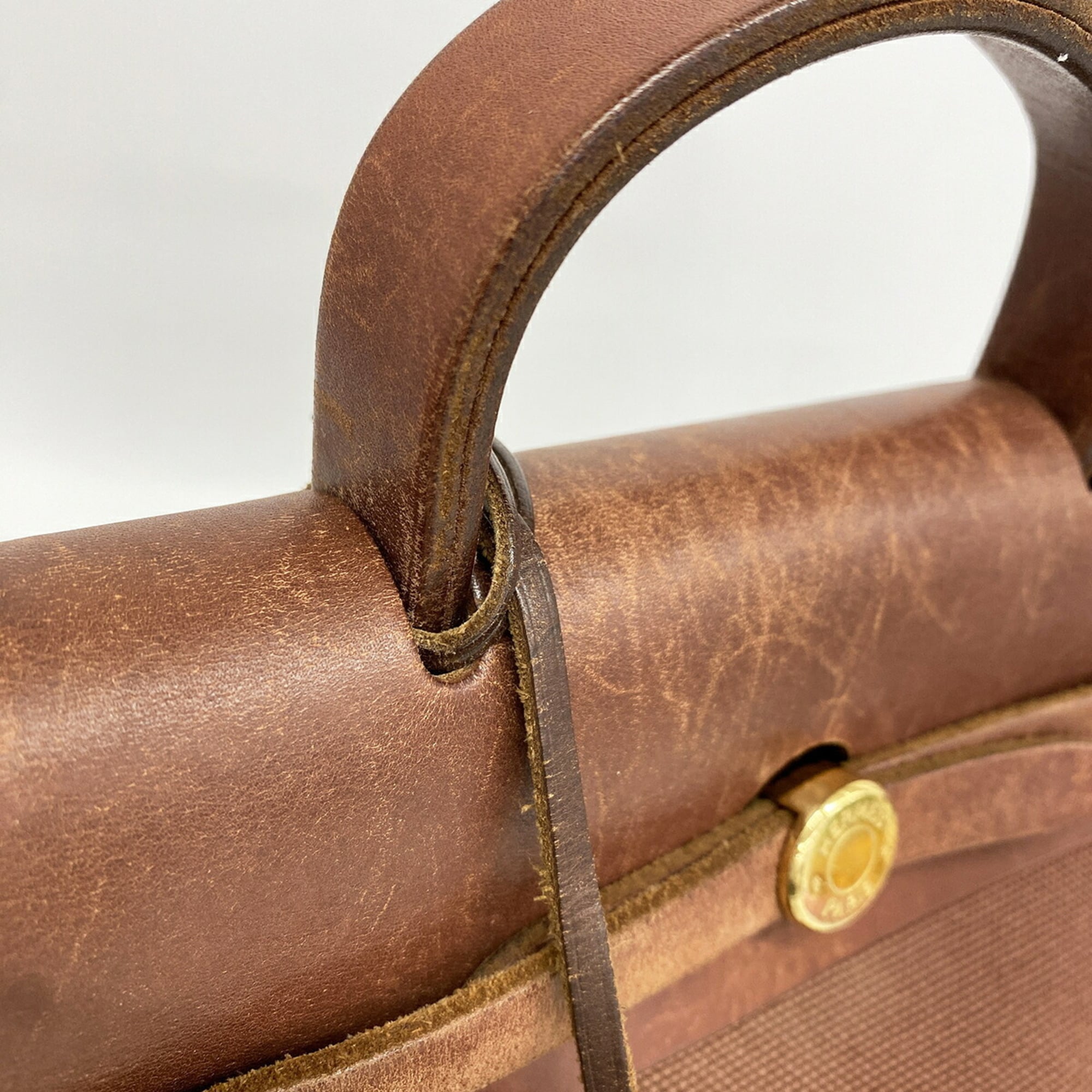 Hermes Brown Toile Officier Backpack (Pre-Owned)