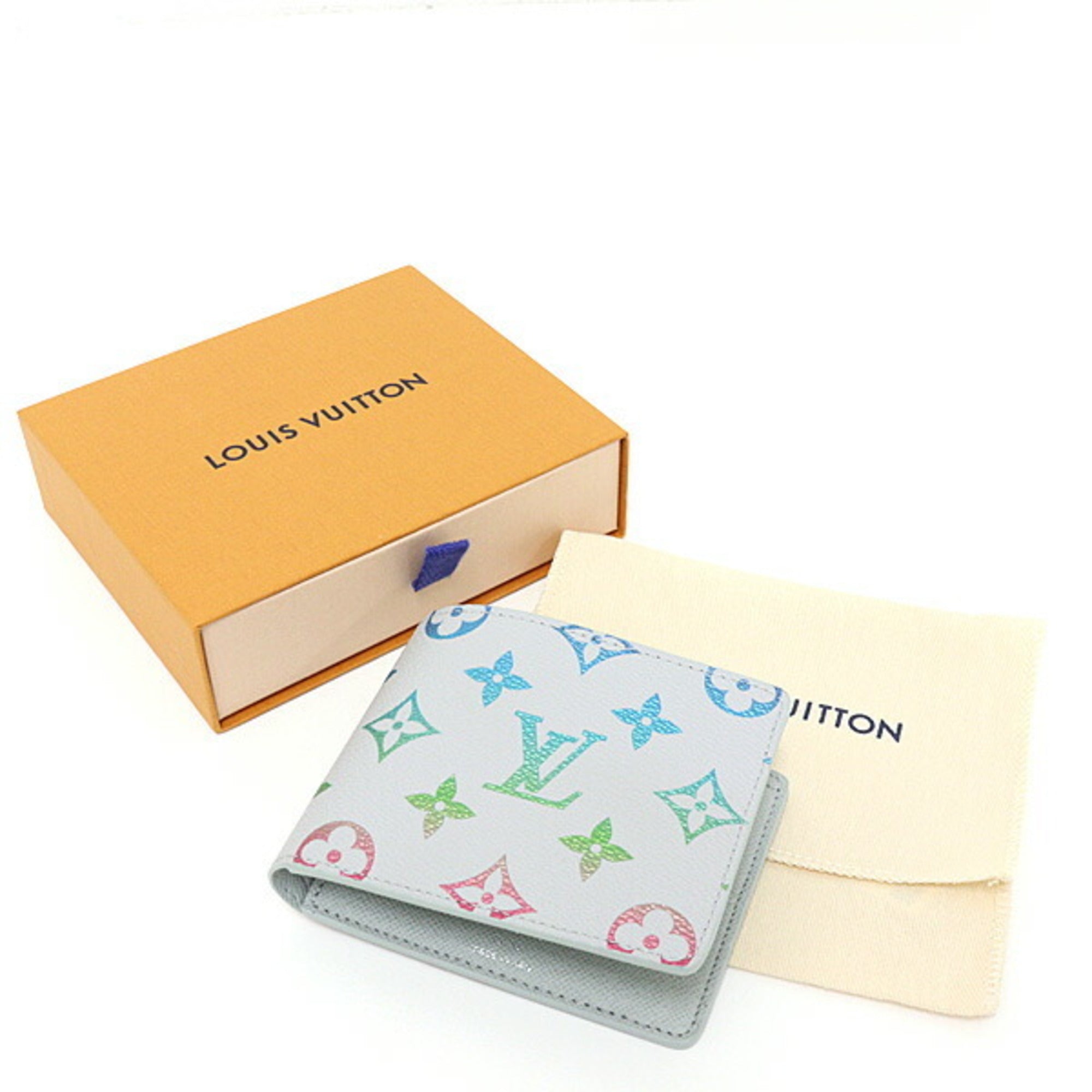 Louis Vuitton Monogram Gray Multi-Color Monogram Canvas Wallet (Bi-Fold) (Pre-Owned)