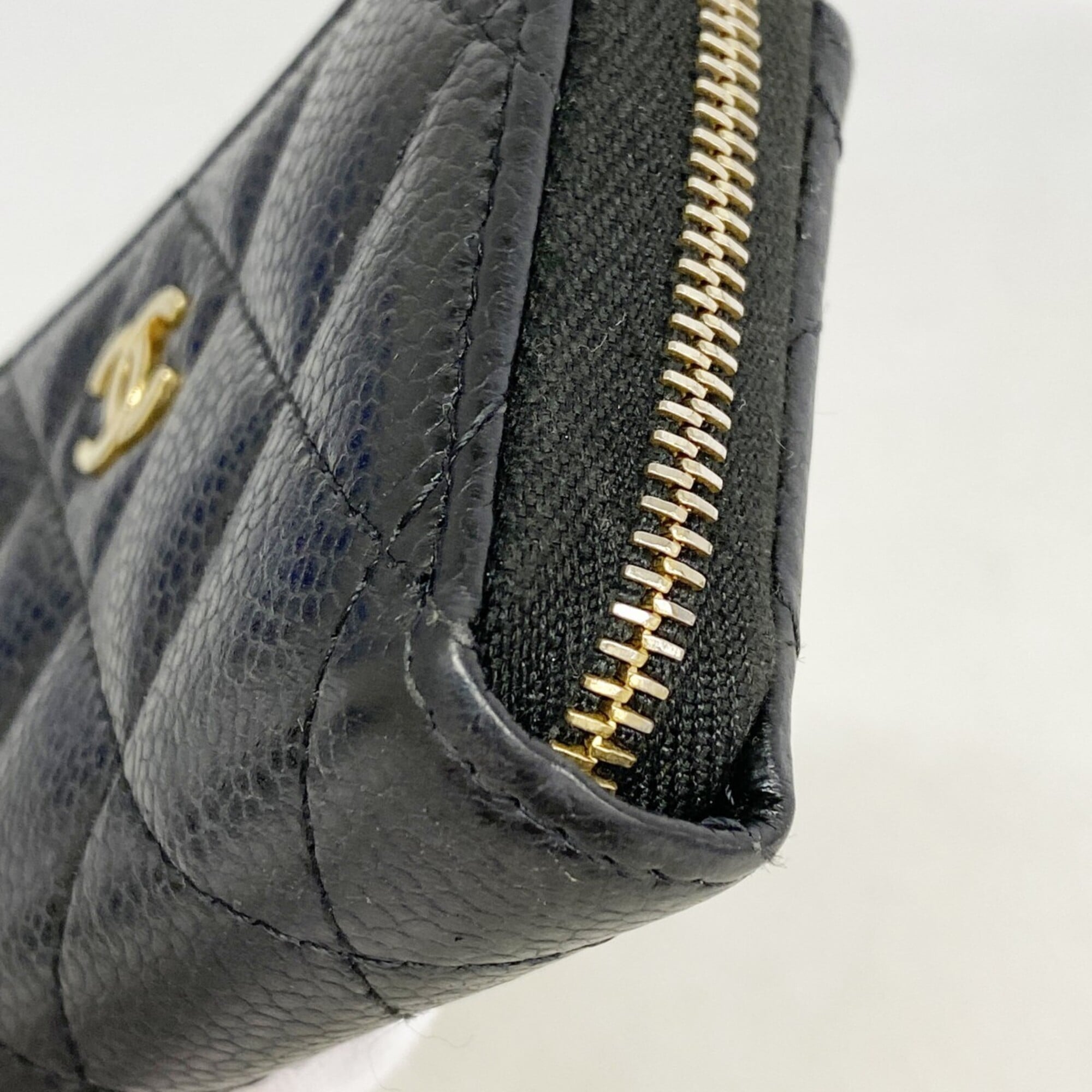 Chanel Black Grained Calfskin Coin Purse/Coin Case (Pre-Owned)
