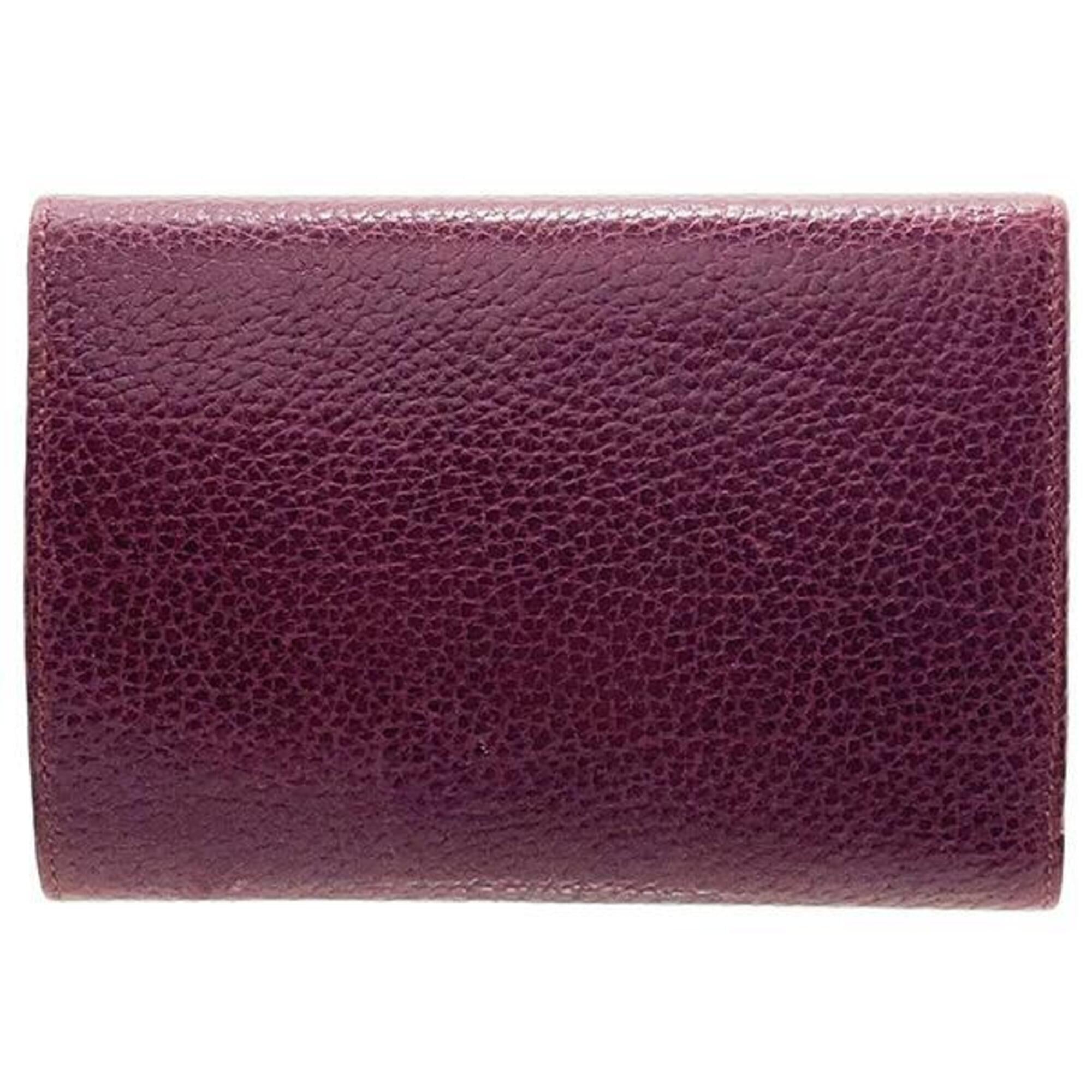Cartier Must Bordeaux Leather Wallet (Tri-Fold) (Pre-Owned)