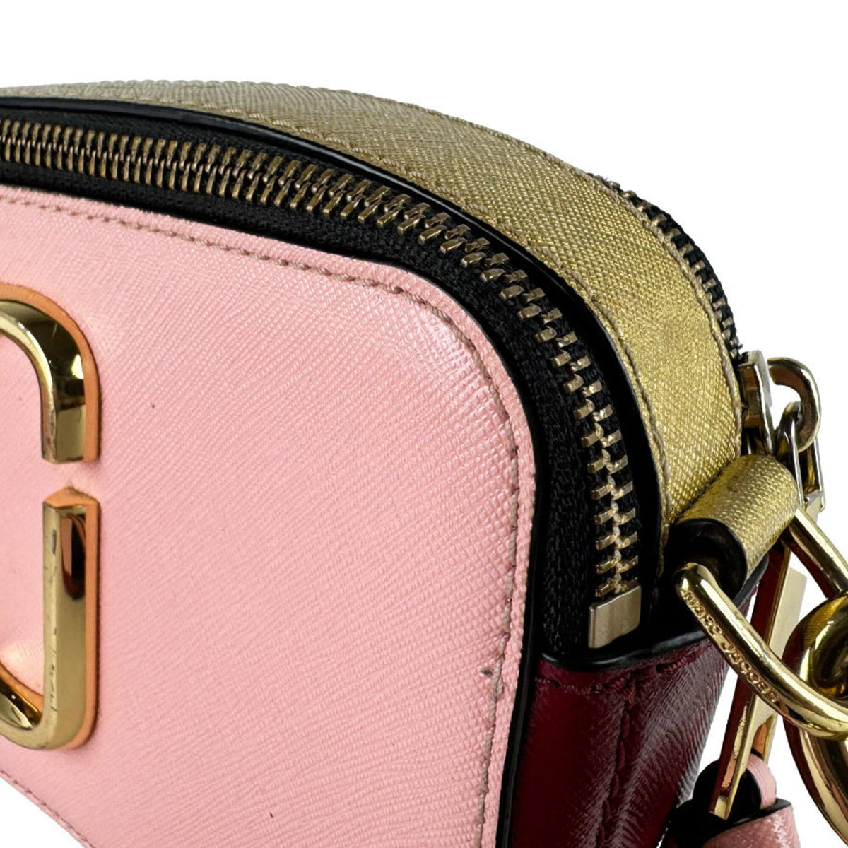 Marc Jacobs Gold Pink Red Color Coated Canvas Shoulder Bag (Pre-Owned)