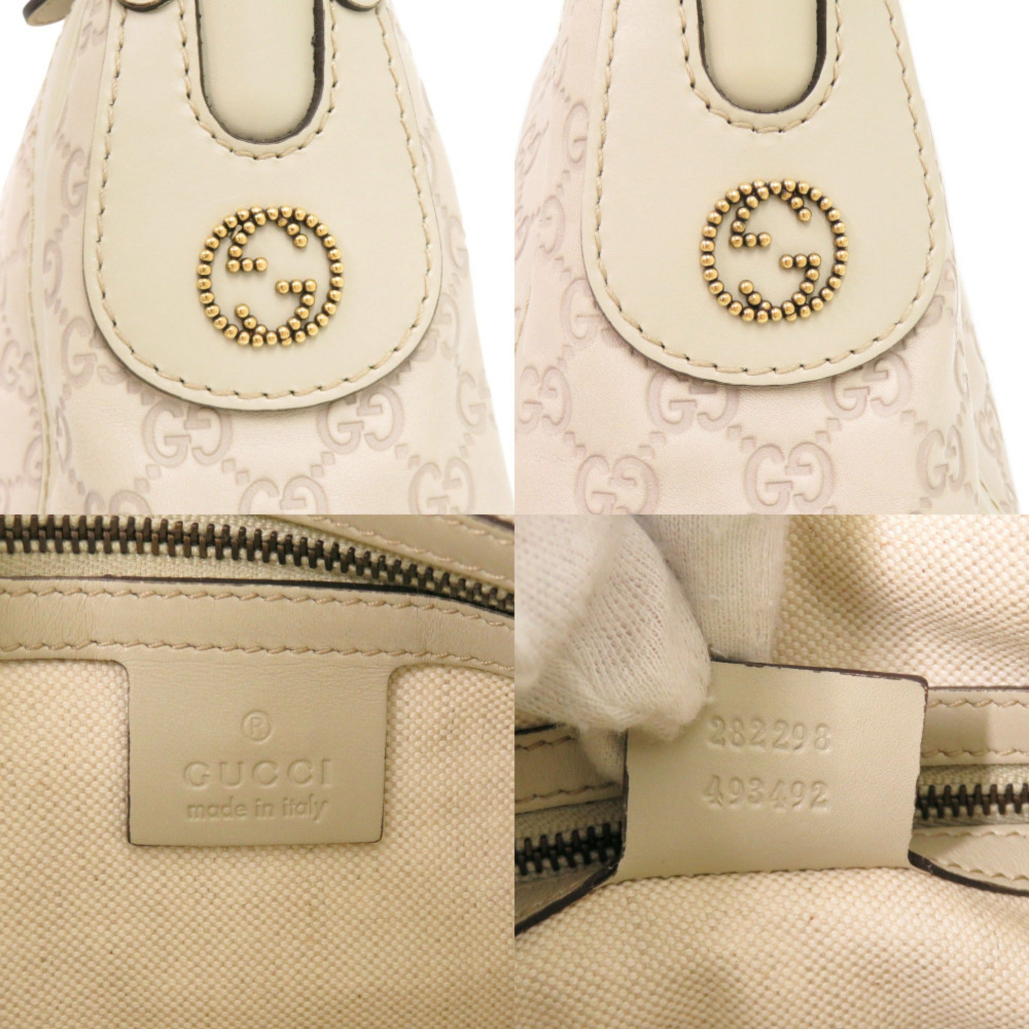 Gucci Ivory Leather Handbag (Pre-Owned)