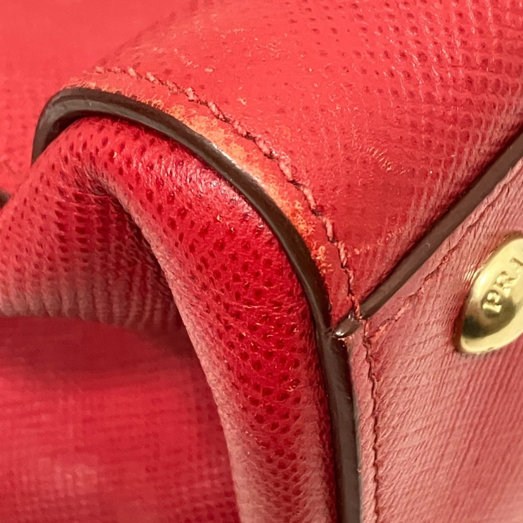 Prada Bordeaux Leather Shoulder Bag (Pre-Owned)