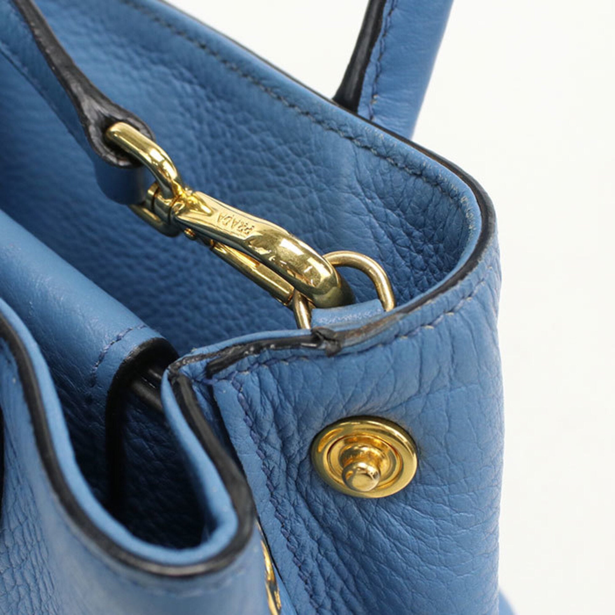 Prada Blue Leather Handbag (Pre-Owned)