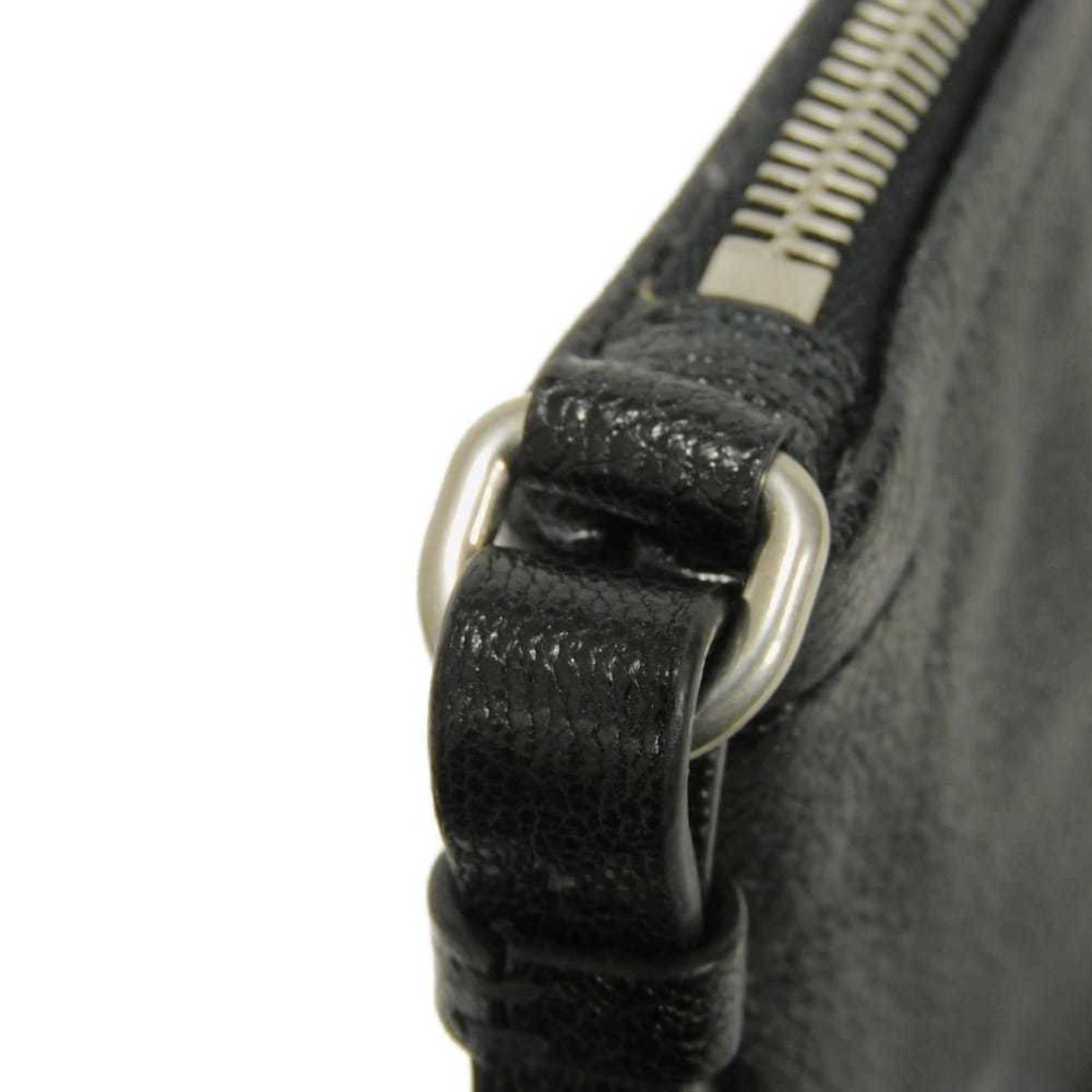 Miu Miu Black Leather Clutch Bag Pochette Shoulder Bag (Pre-Owned)