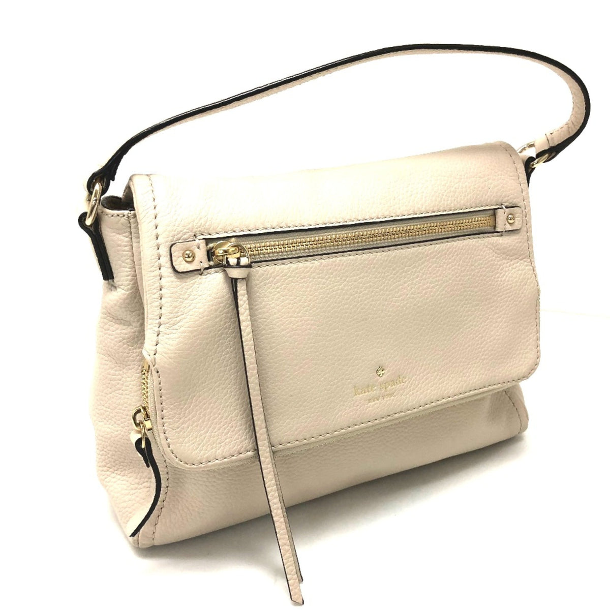 Kate Spade Beige Leather Shoulder Bag (Pre-Owned)