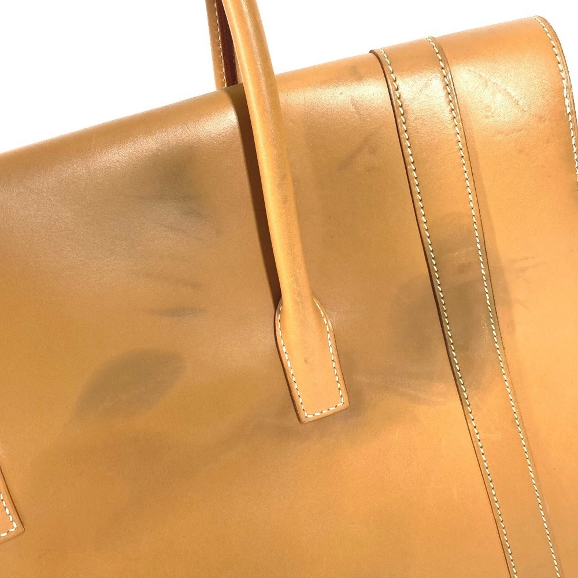 Hermes Natural Box Calf Leather Handbag Tote Bag (Pre-Owned)