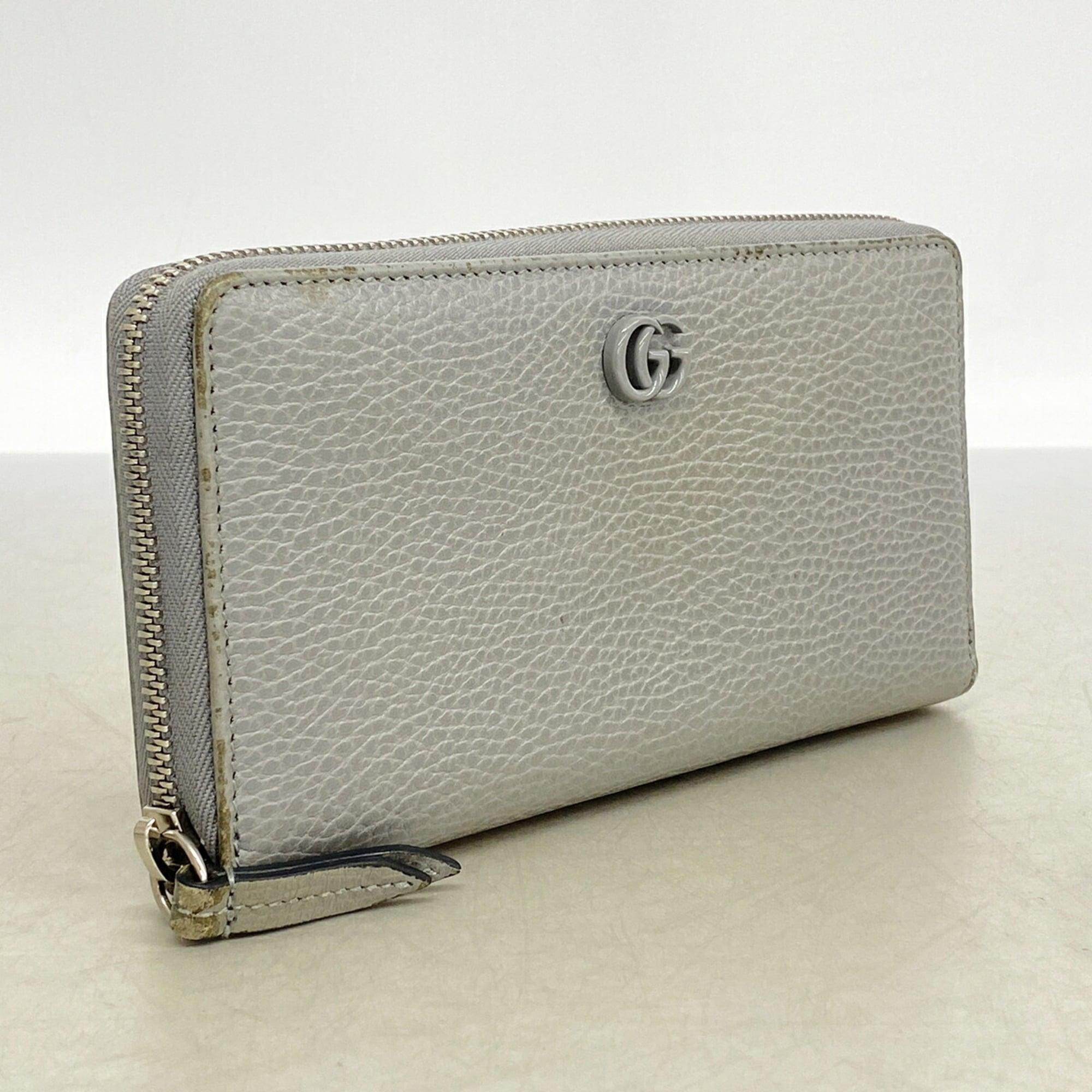Gucci Gray Leather Long Wallet (Bi-Fold) (Pre-Owned)