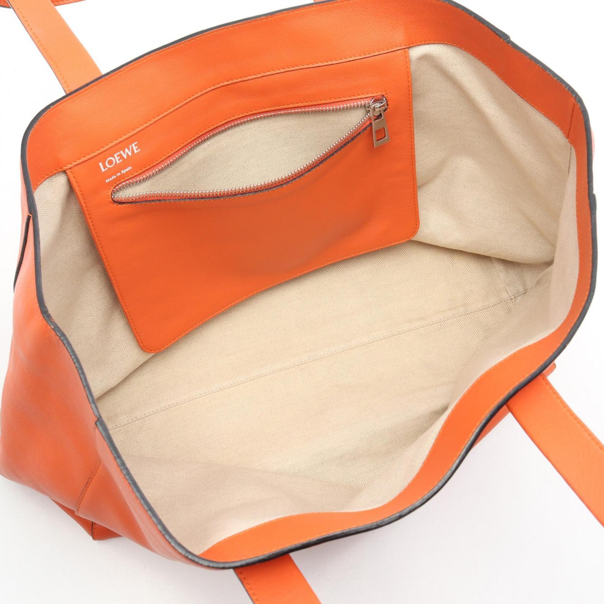 Loewe Orange Leather Handbag Tote Bag (Pre-Owned)
