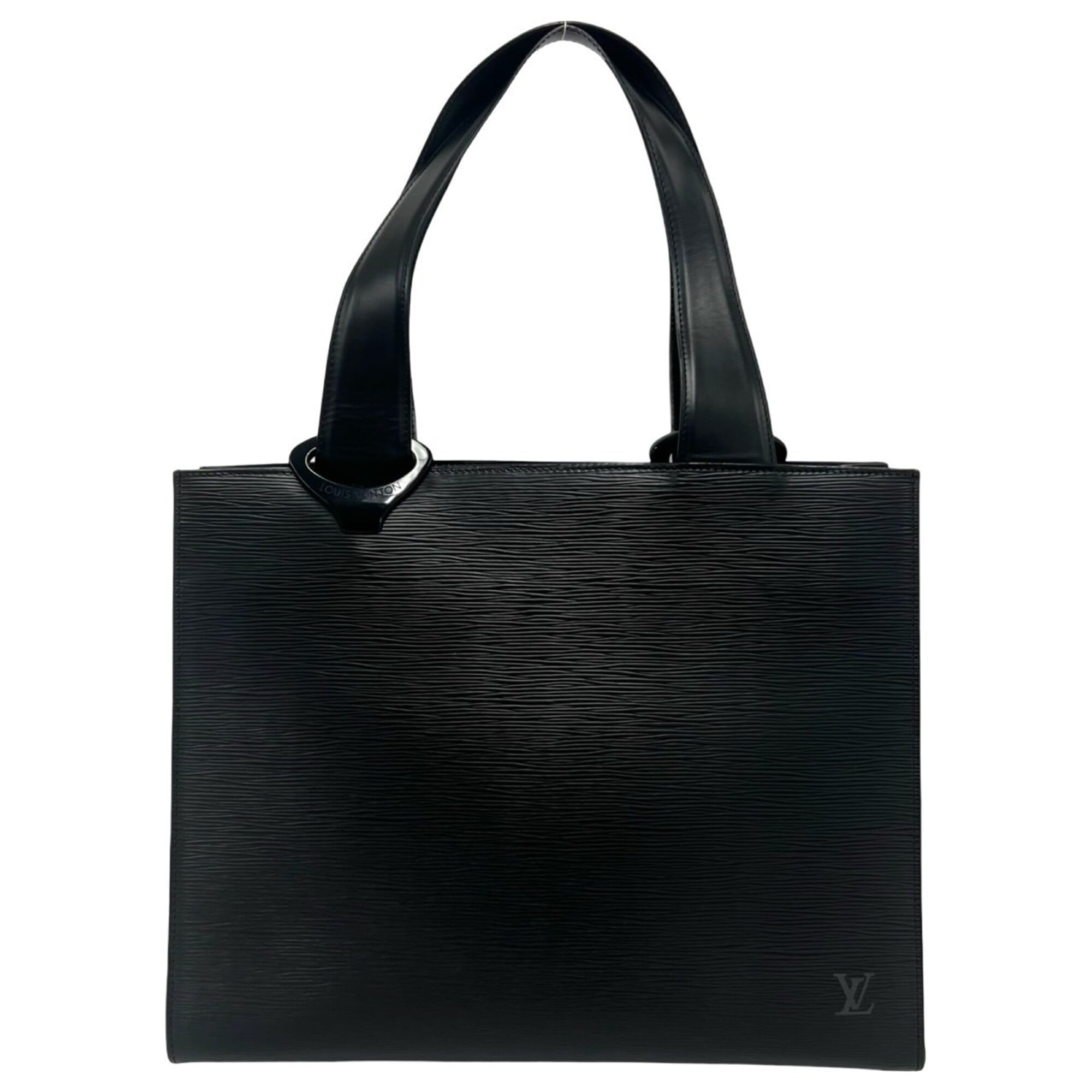 Louis Vuitton Black Leather Handbag Tote Bag (Pre-Owned)