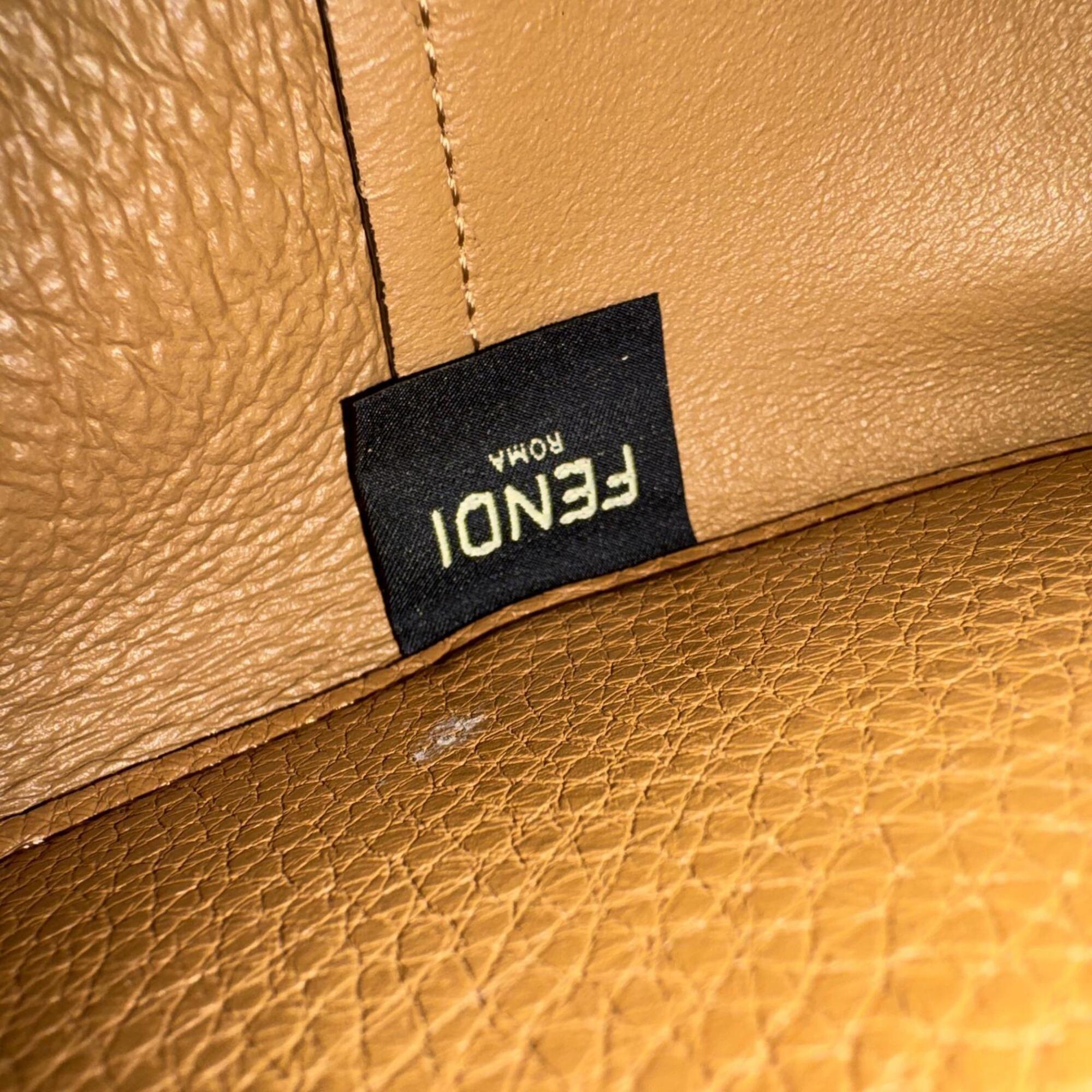 Fendi Brown Leather Handbag Shoulder Bag (Pre-Owned)