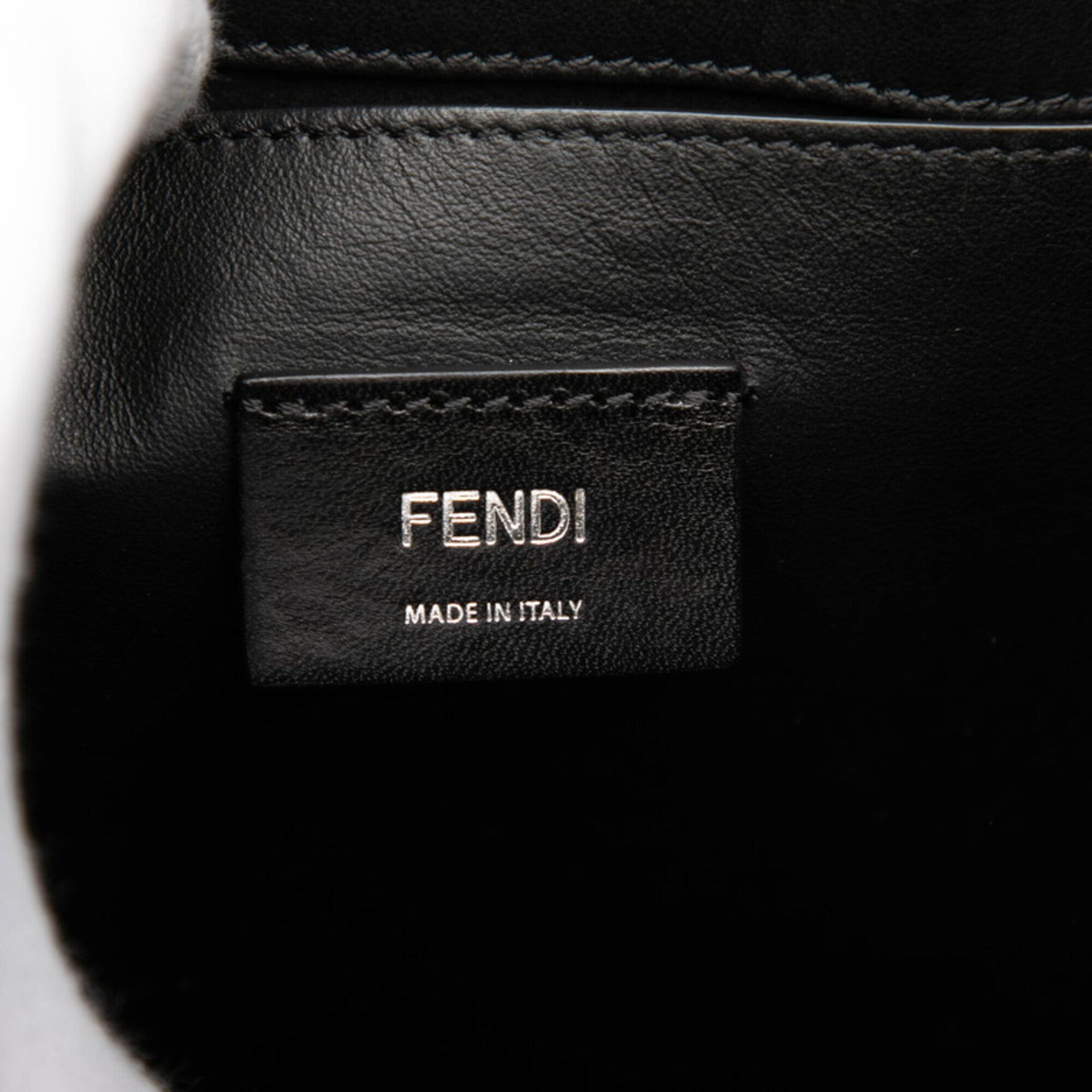 Fendi Black Leather Shopping Bag Shoulder Bag Tote Bag (Pre-Owned)