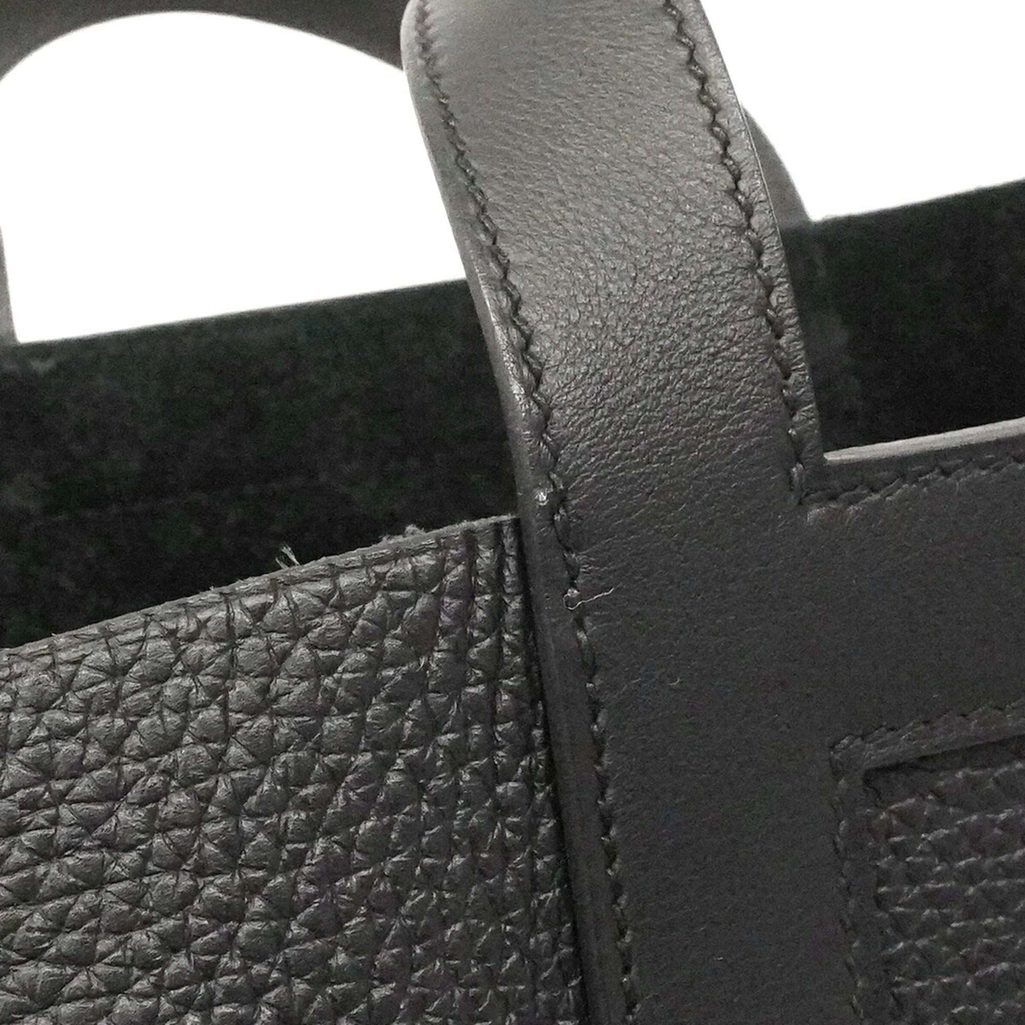 Hermes Black Taurillon Clemence Leather Handbag (Pre-Owned)