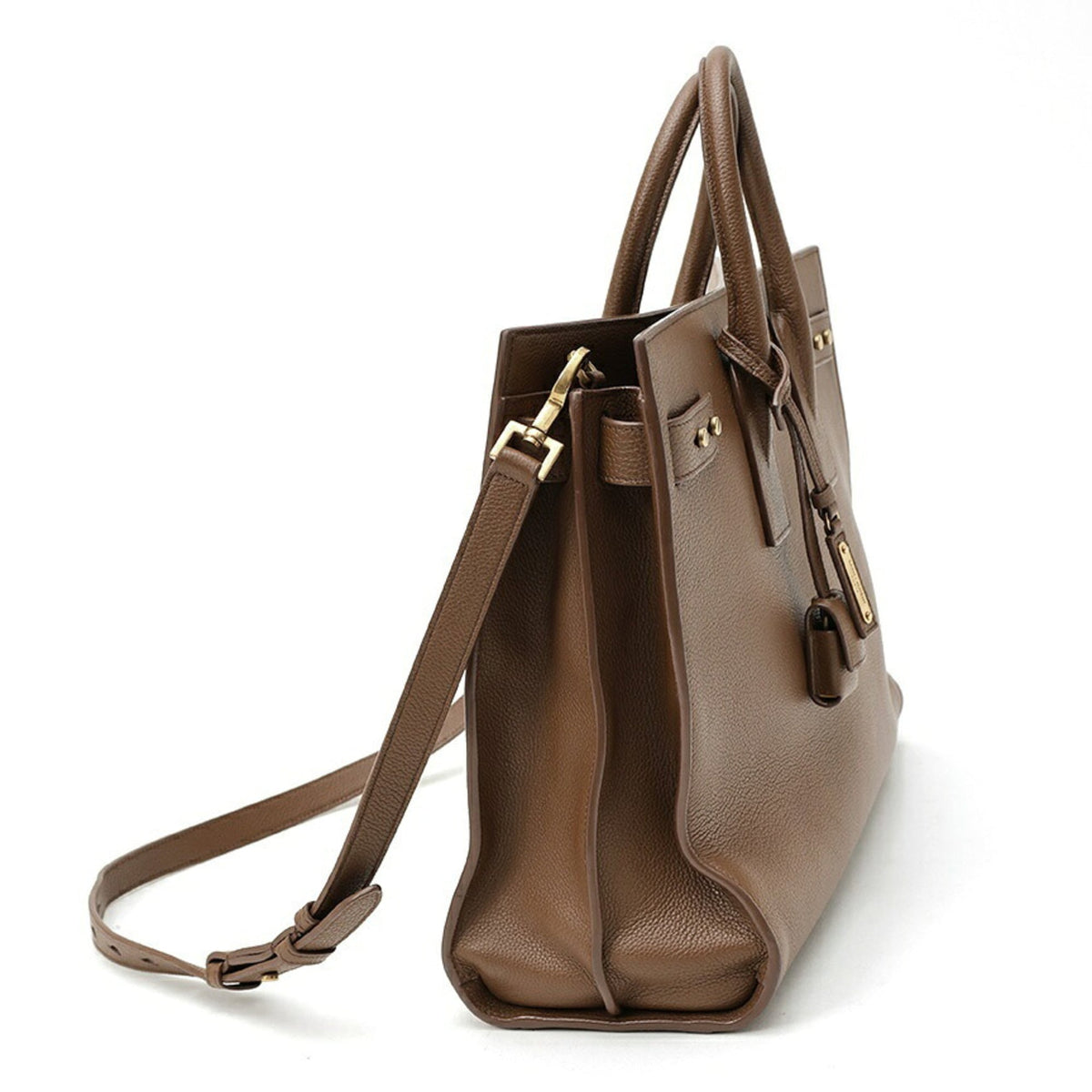 Saint Laurent Brown White Leather Pouch (Pre-Owned)