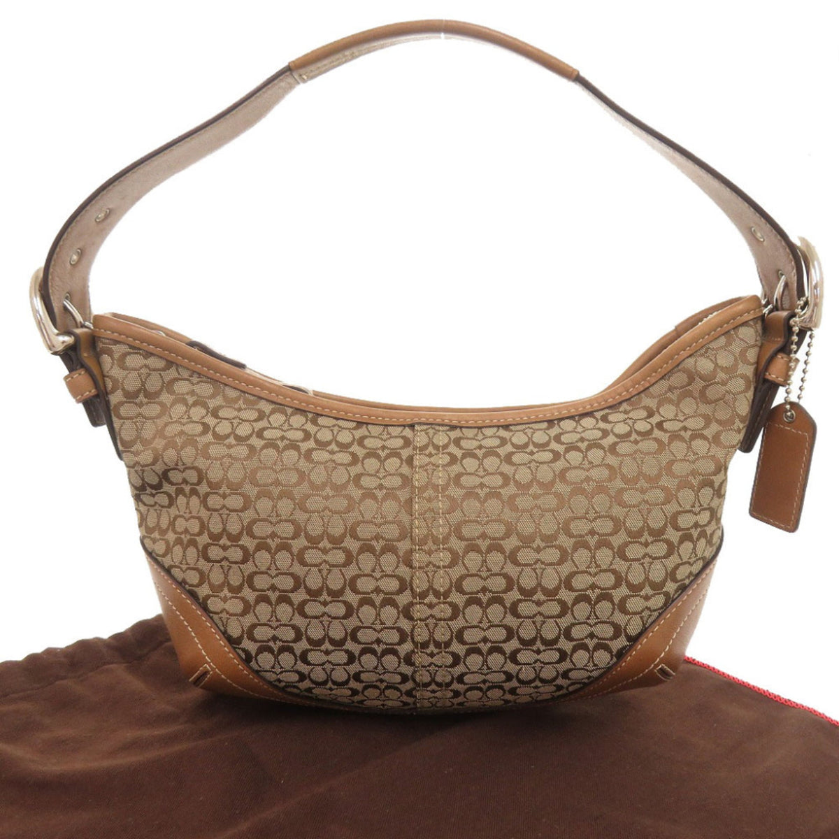Coach Brown Canvas Leather Shoulder Bag (Pre-Owned)