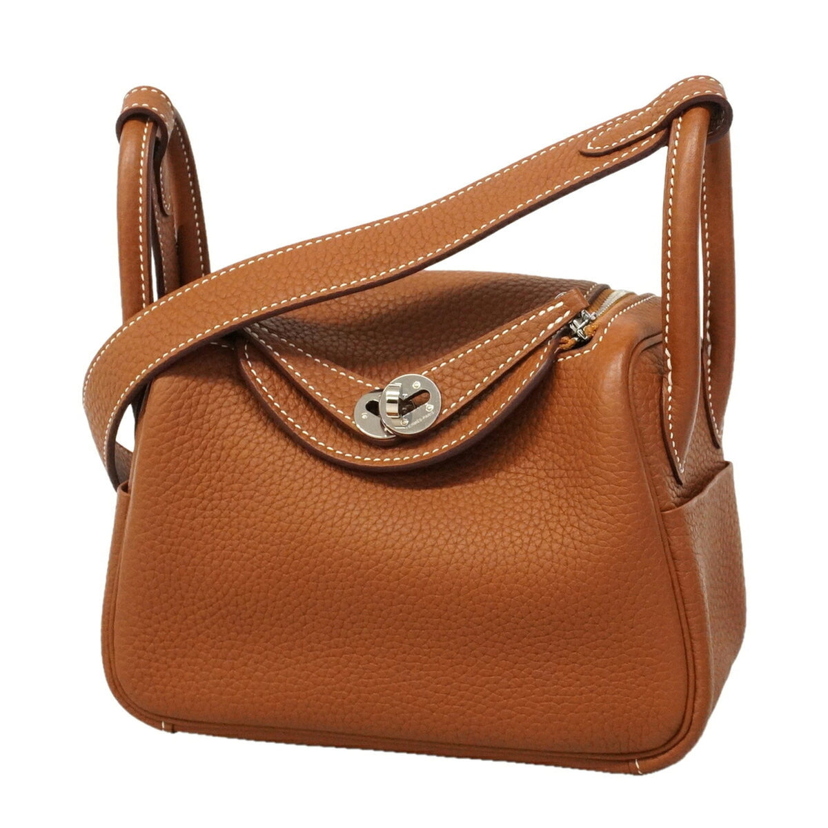 Hermes Gold Taurillon Clemence Leather Handbag (Pre-Owned)
